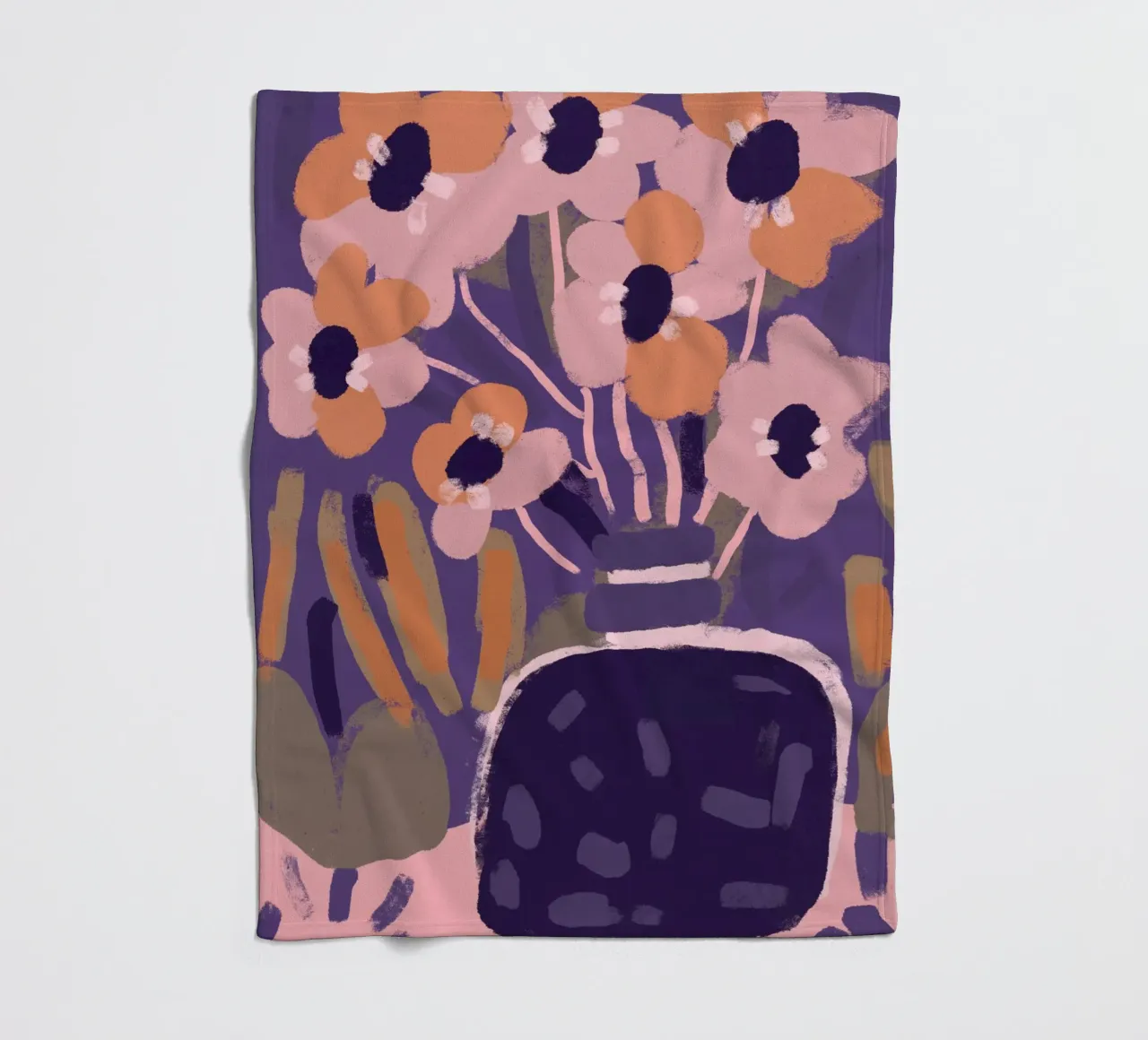 Pastel Flower Impression No 5 coperta in pile da treechild