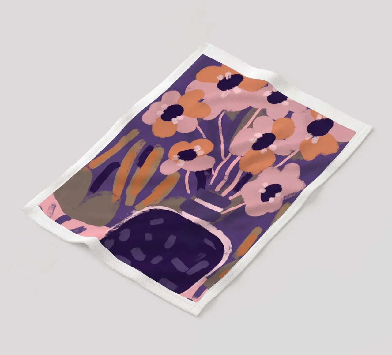 Pastel Flower Impression No 5 coperta in pile da treechild