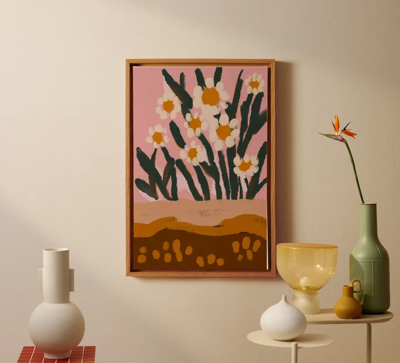 Pastel Flower Impression No 3 tela con Cornice a cassetta da treechild