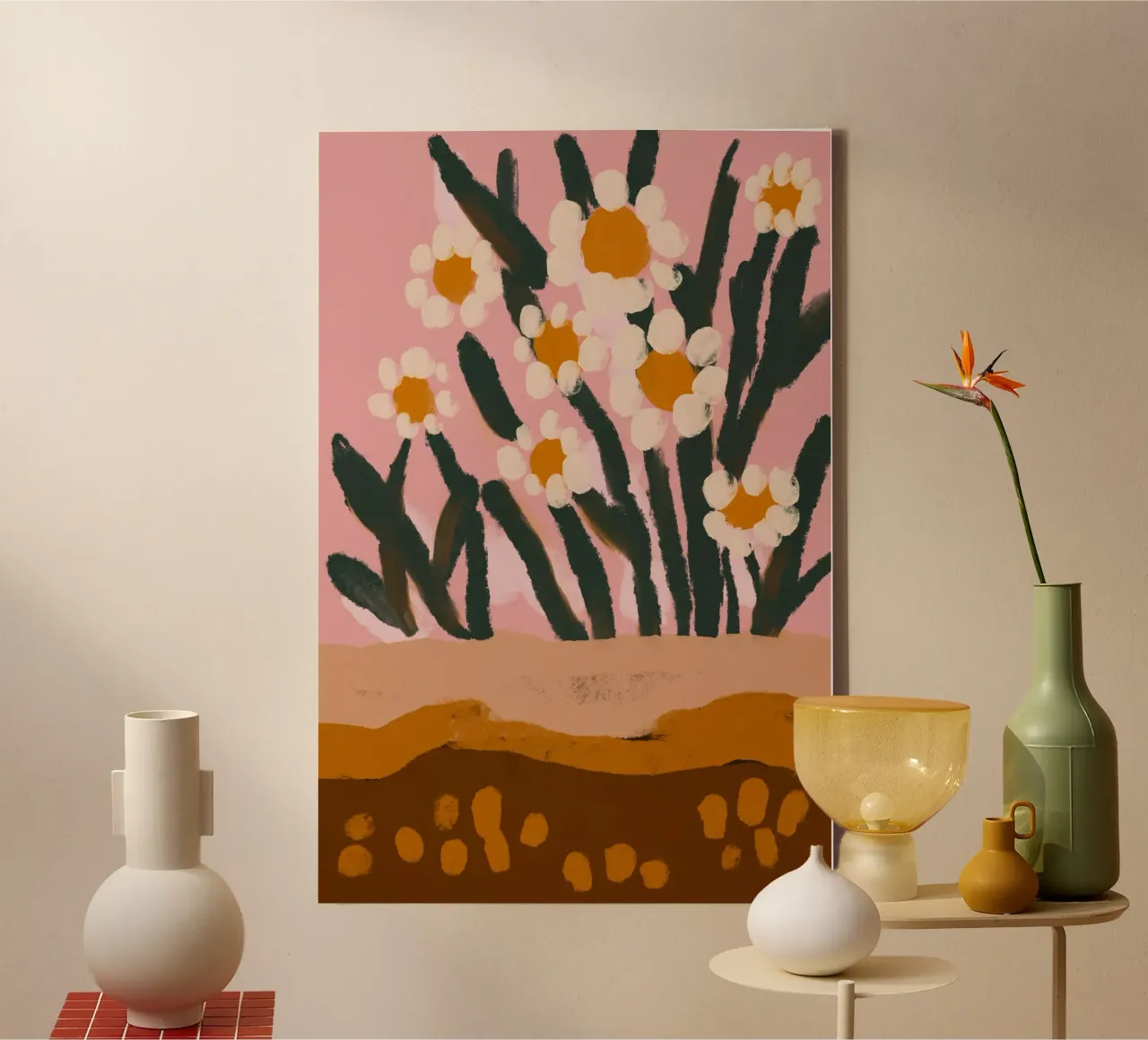 Pastel Flower Impression No 3 tela con Cornice a cassetta da treechild