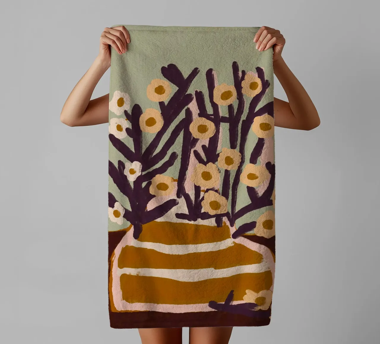 Pastel Flower Impression No 7 asciugamano da bagno da treechild