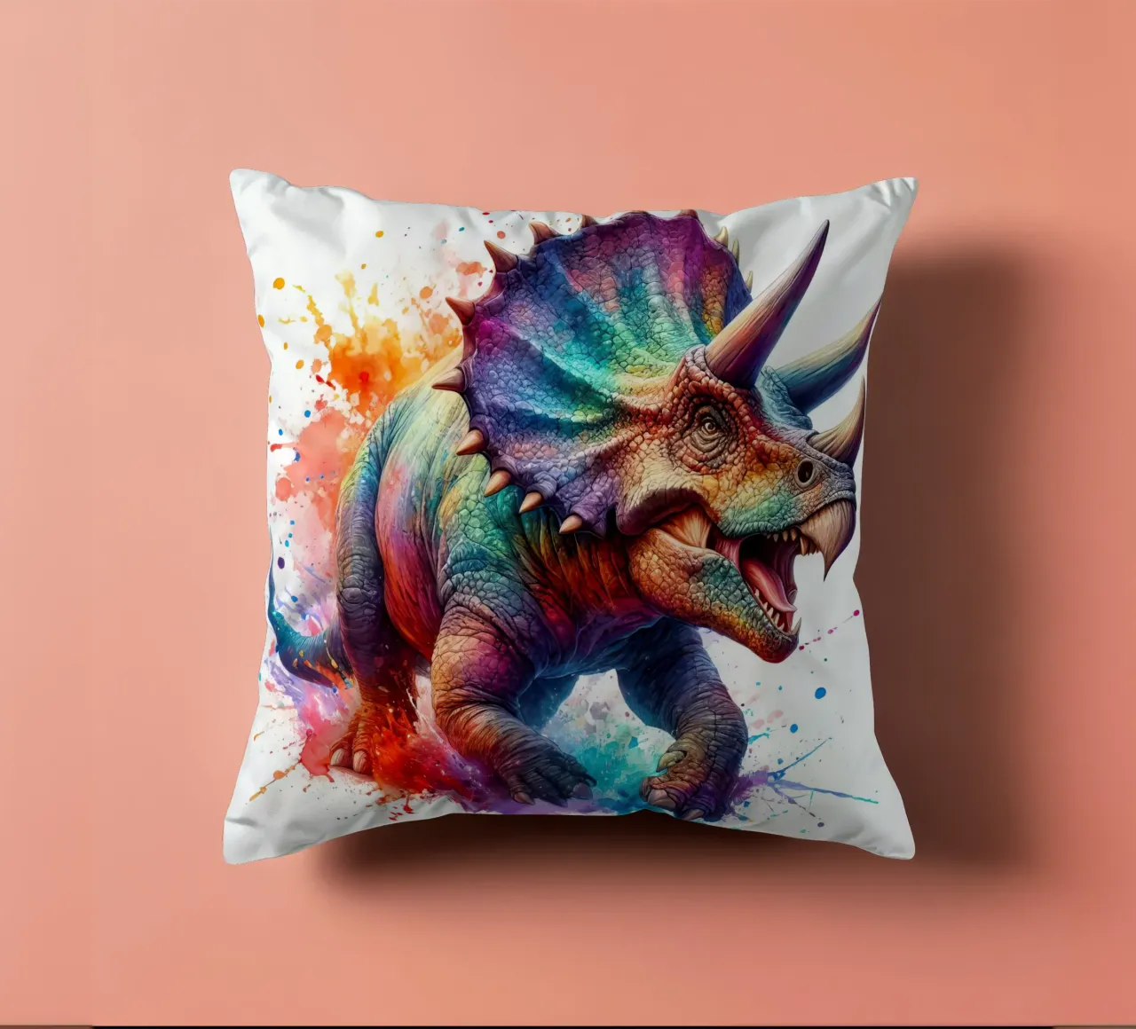 Dinosauro ad acquerello cuscino da 🎁 ARTVI-SHOP