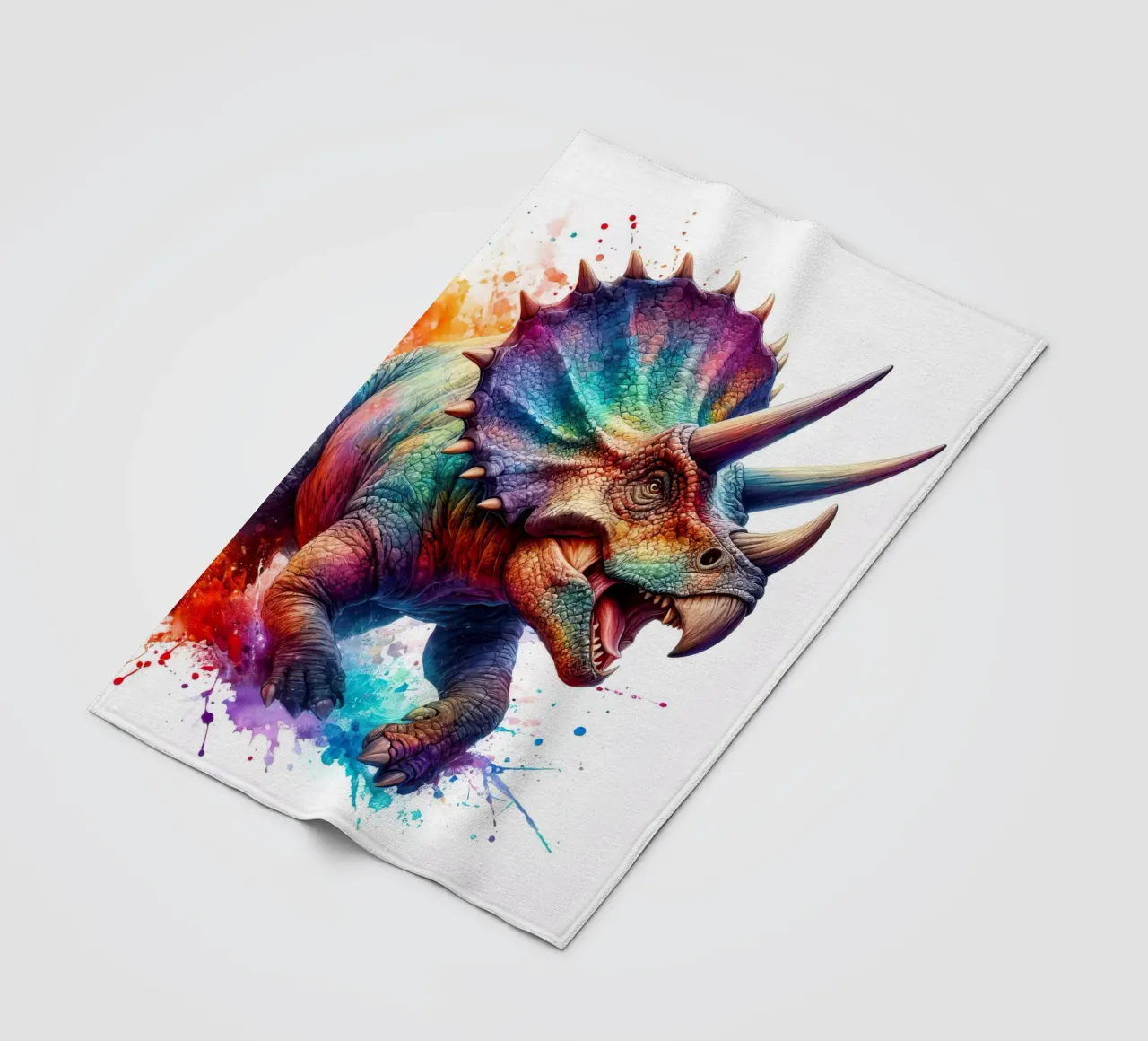 Dinosauro ad acquerello coperta in pile da 🎁 ARTVI-SHOP
