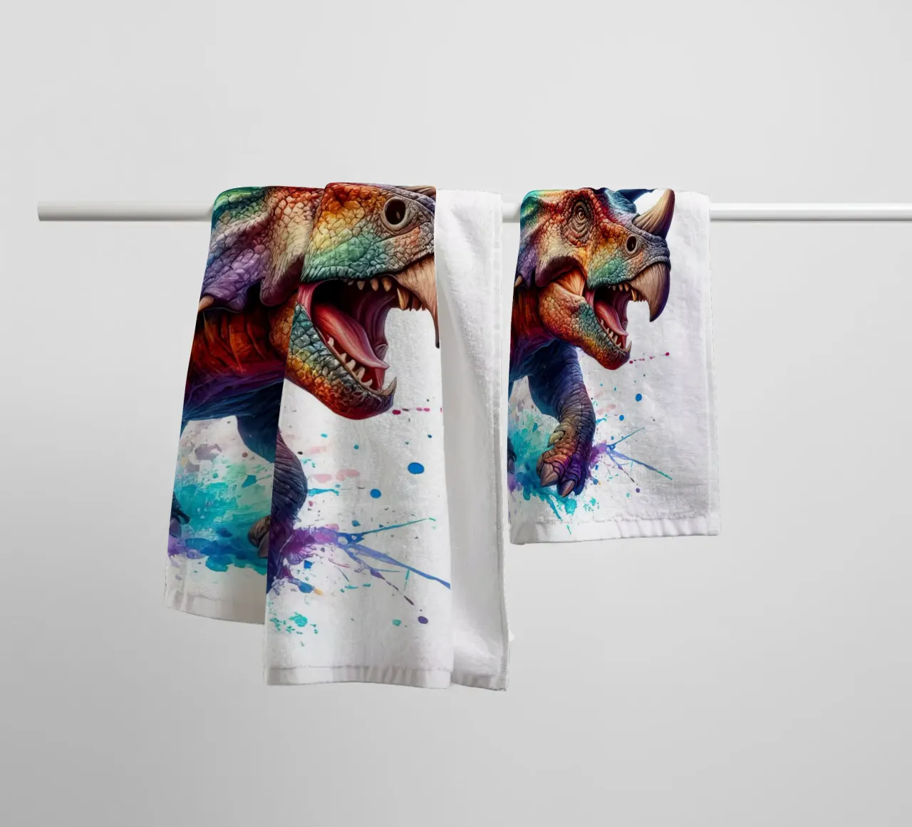 Dinosauro ad acquerello asciugamano da bagno da 🎁 ARTVI-SHOP