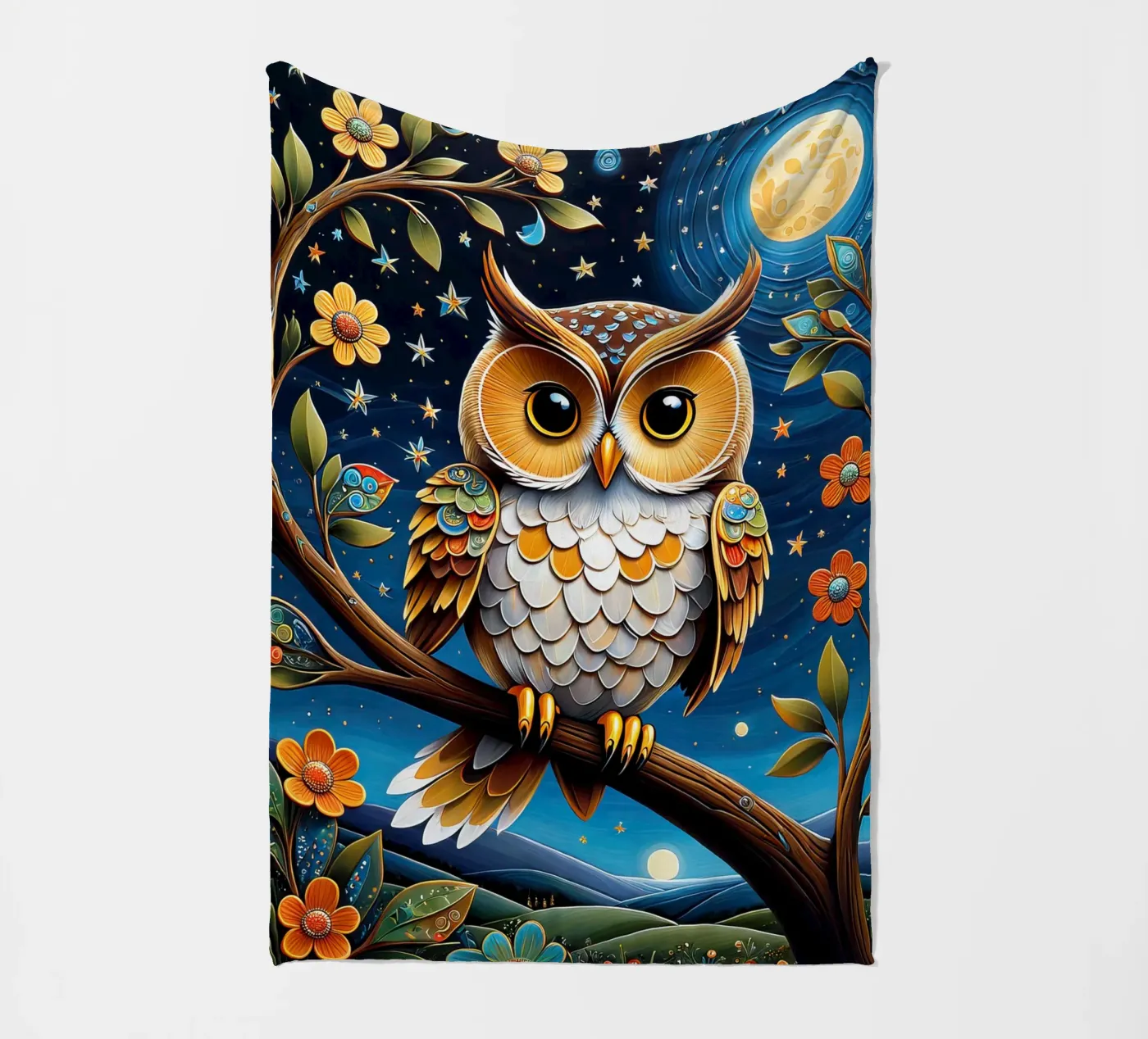 The owl Fleecedecke von 🎁 NOBELART