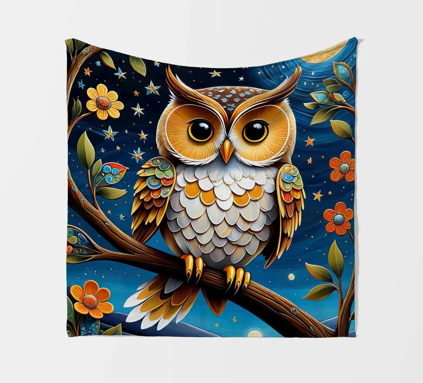 The owl Fleecedecke von 🎁 NOBELART