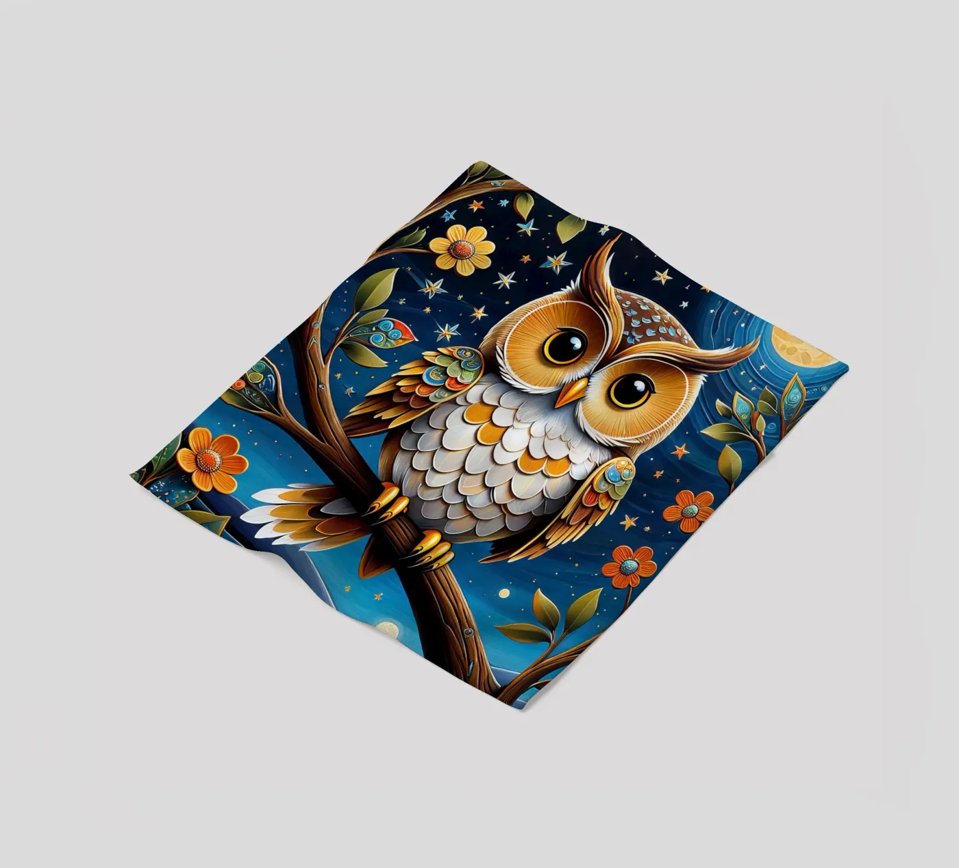 The owl Fleecedecke von 🎁 NOBELART