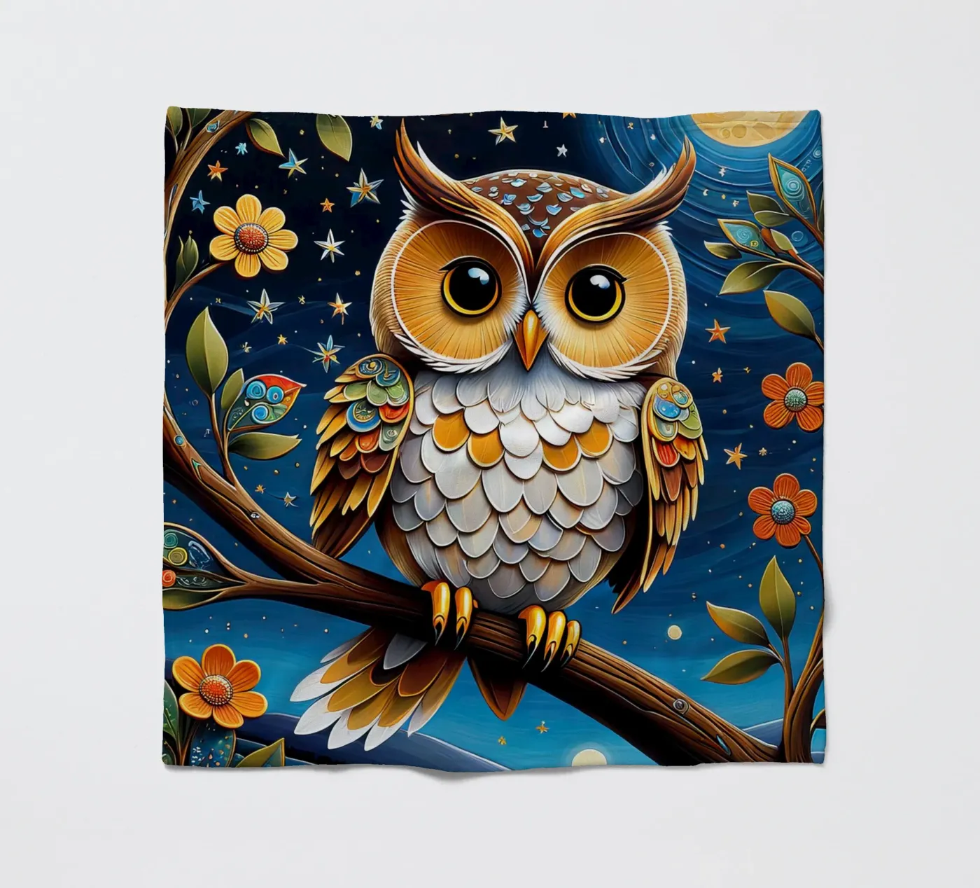 The owl Fleecedecke von 🎁 NOBELART