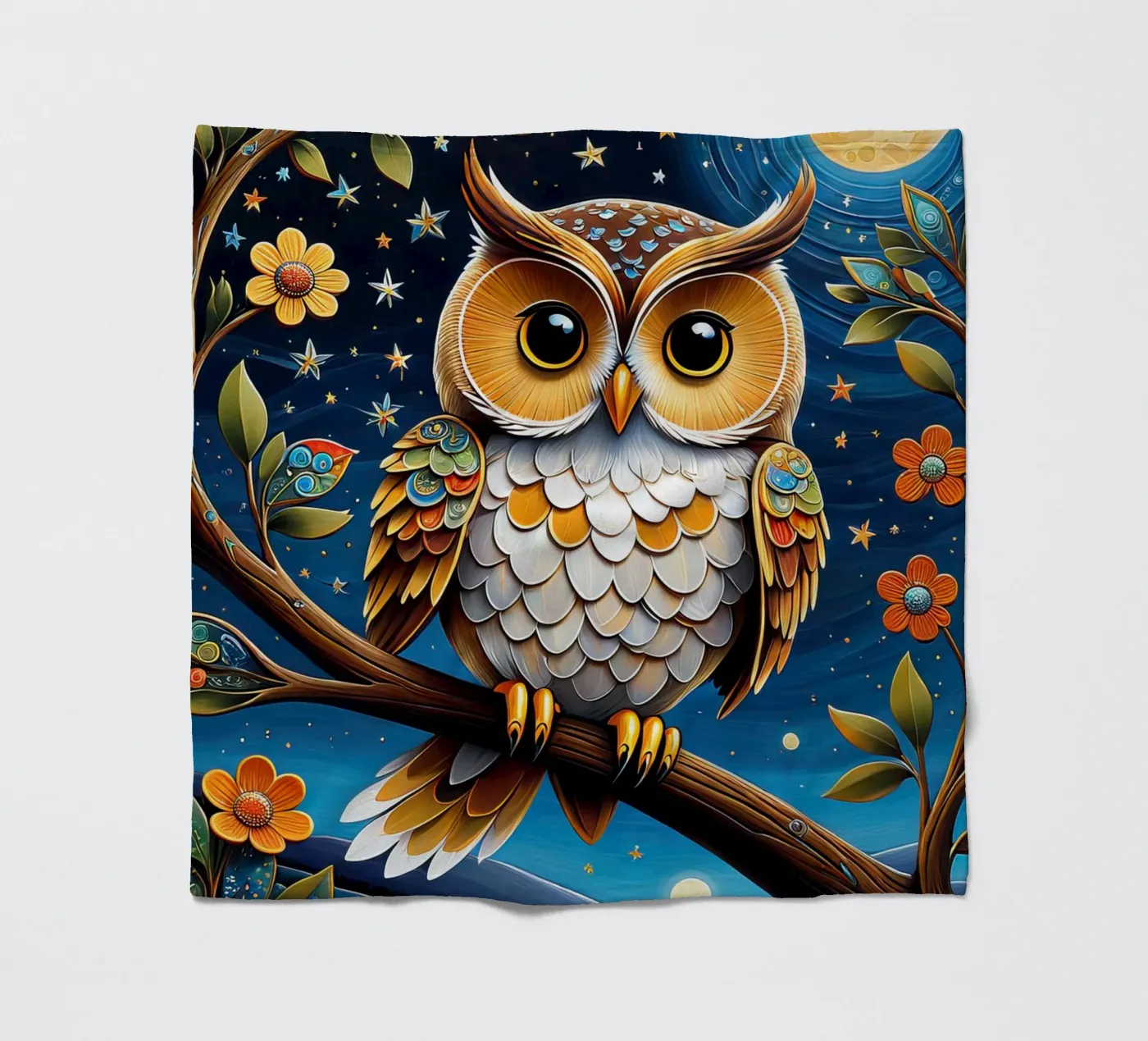 The owl Fleecedecke von 🎁 NOBELART