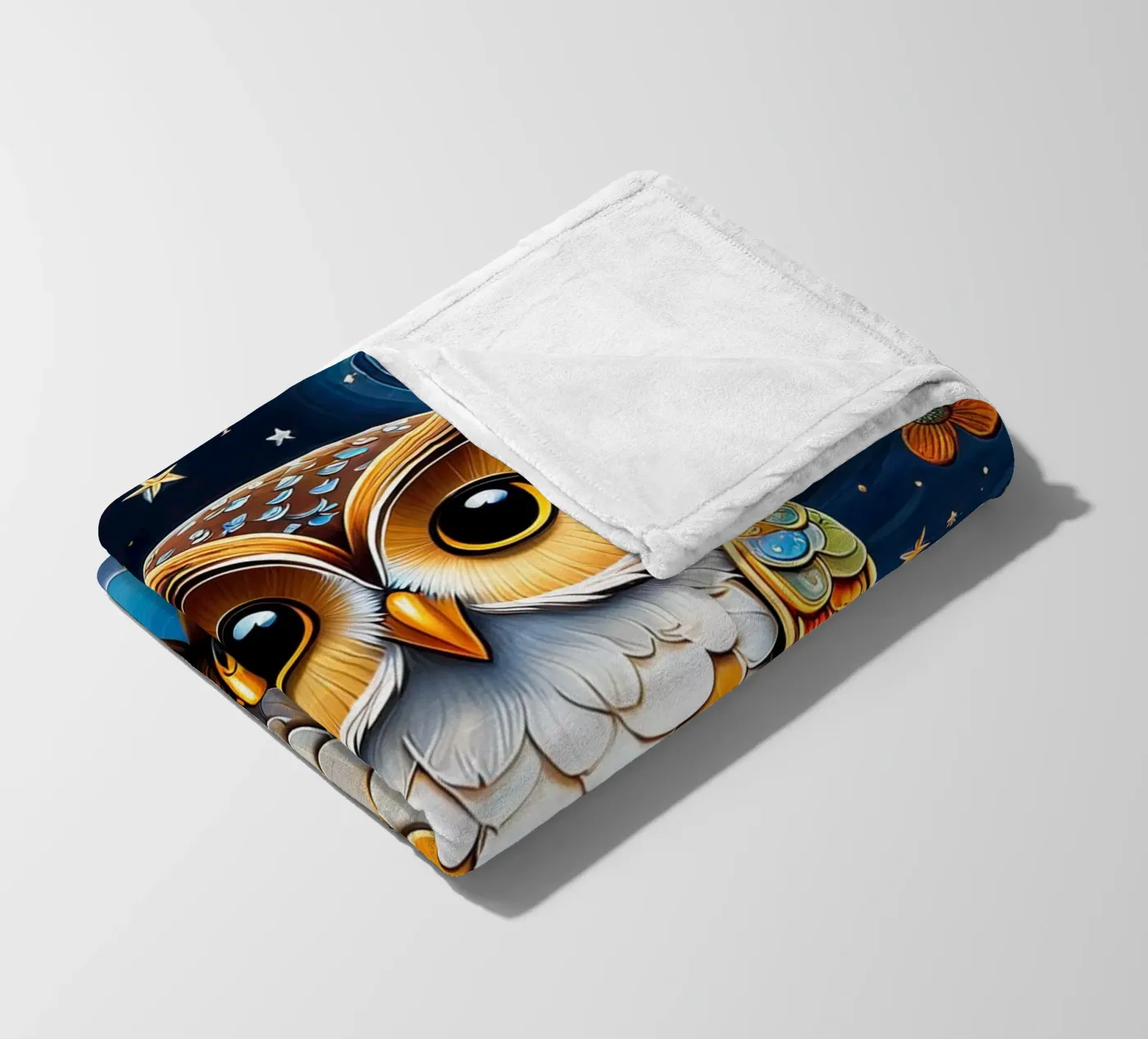 The owl Fleecedecke von 🎁 NOBELART
