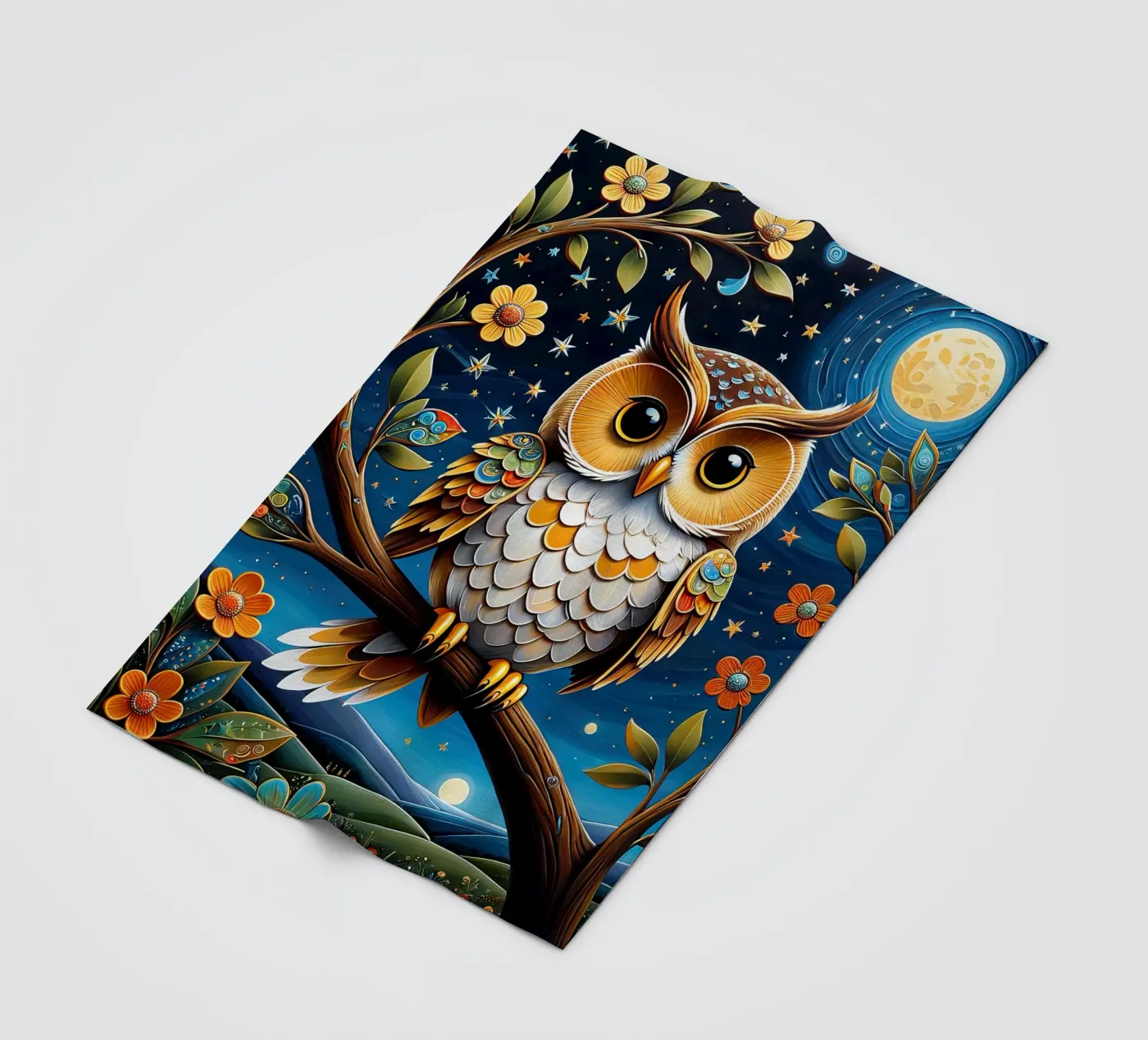 The owl Fleecedecke von 🎁 NOBELART