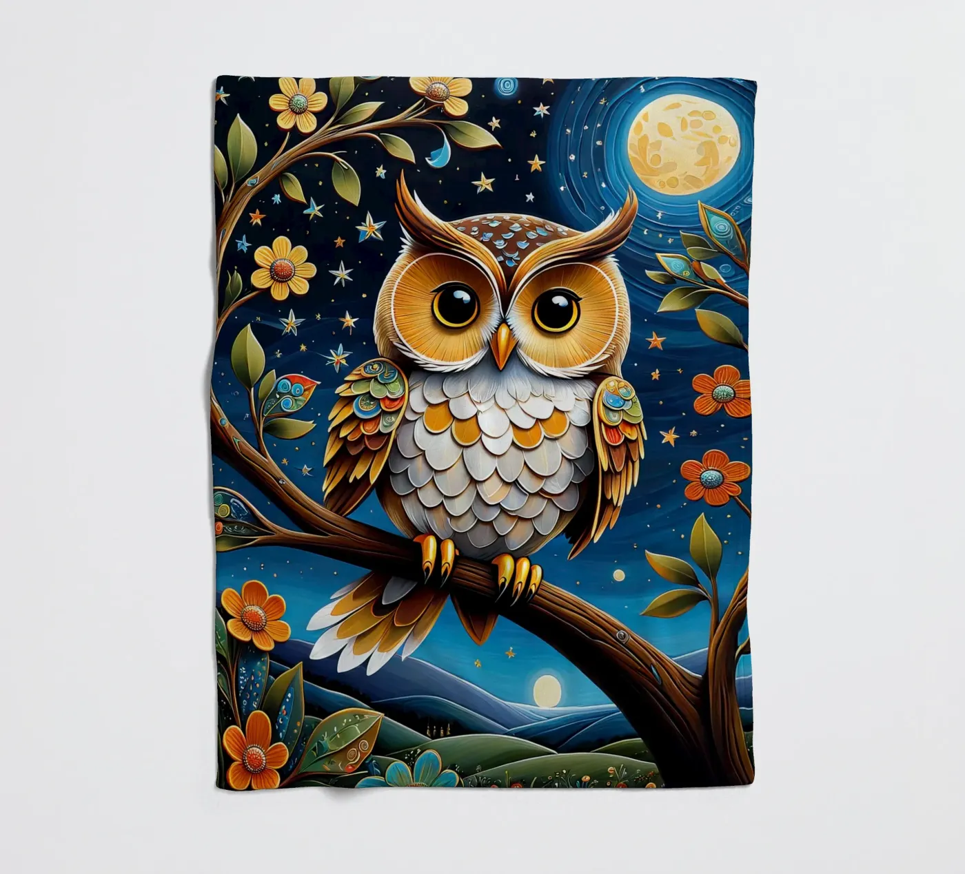The owl Fleecedecke von 🎁 NOBELART