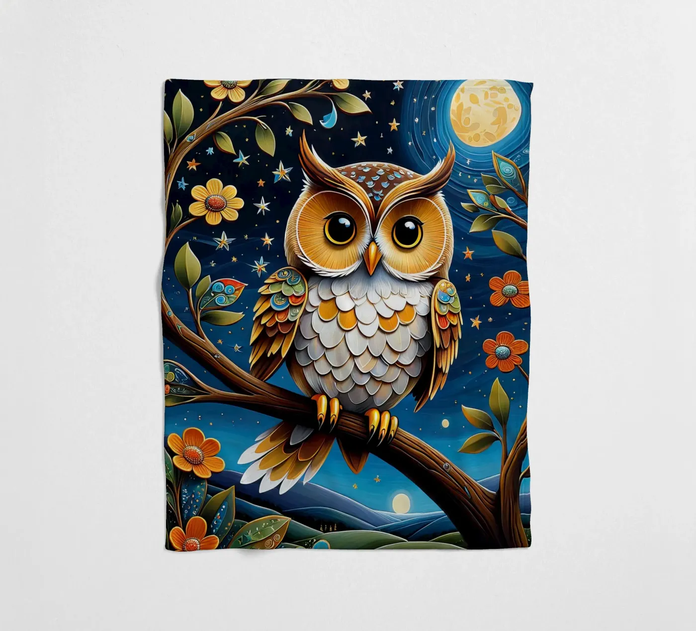 The owl Fleecedecke von 🎁 NOBELART