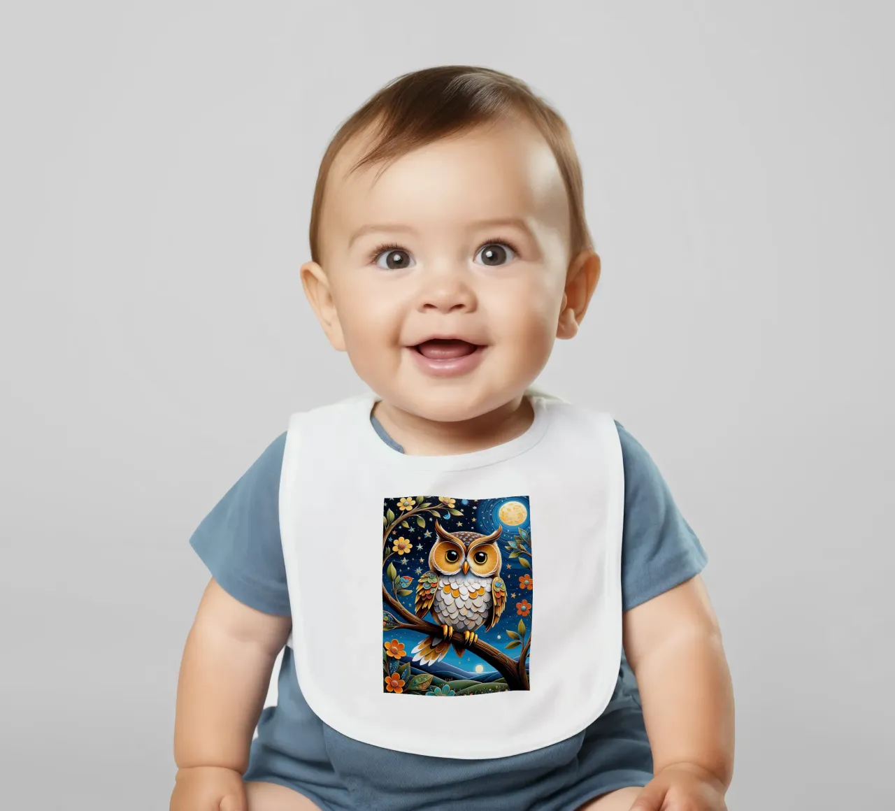 Die Eule Babylätzchen von 🎁 NOBELART