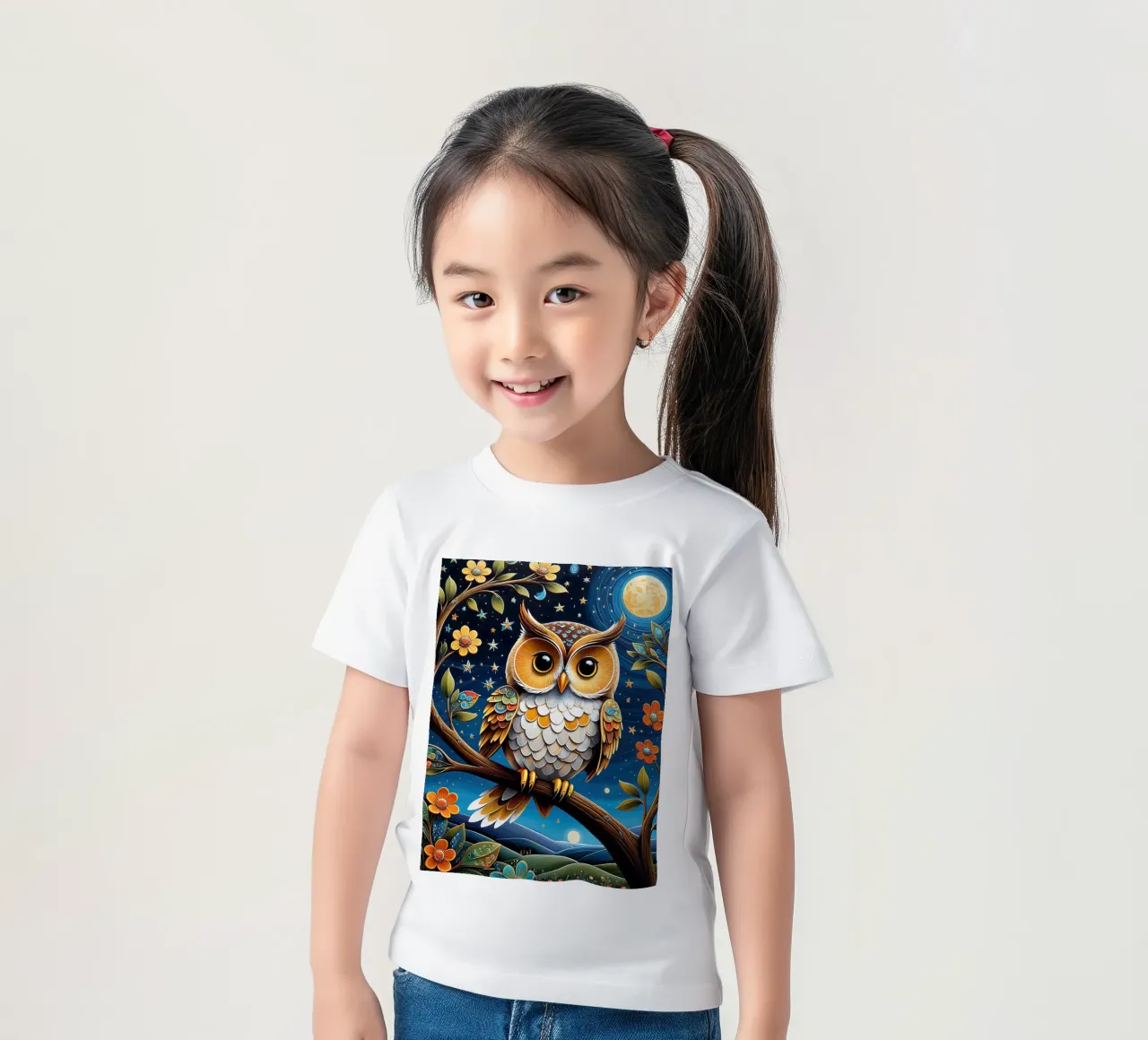 Die Eule Kinder T-Shirt von 🎁 NOBELART