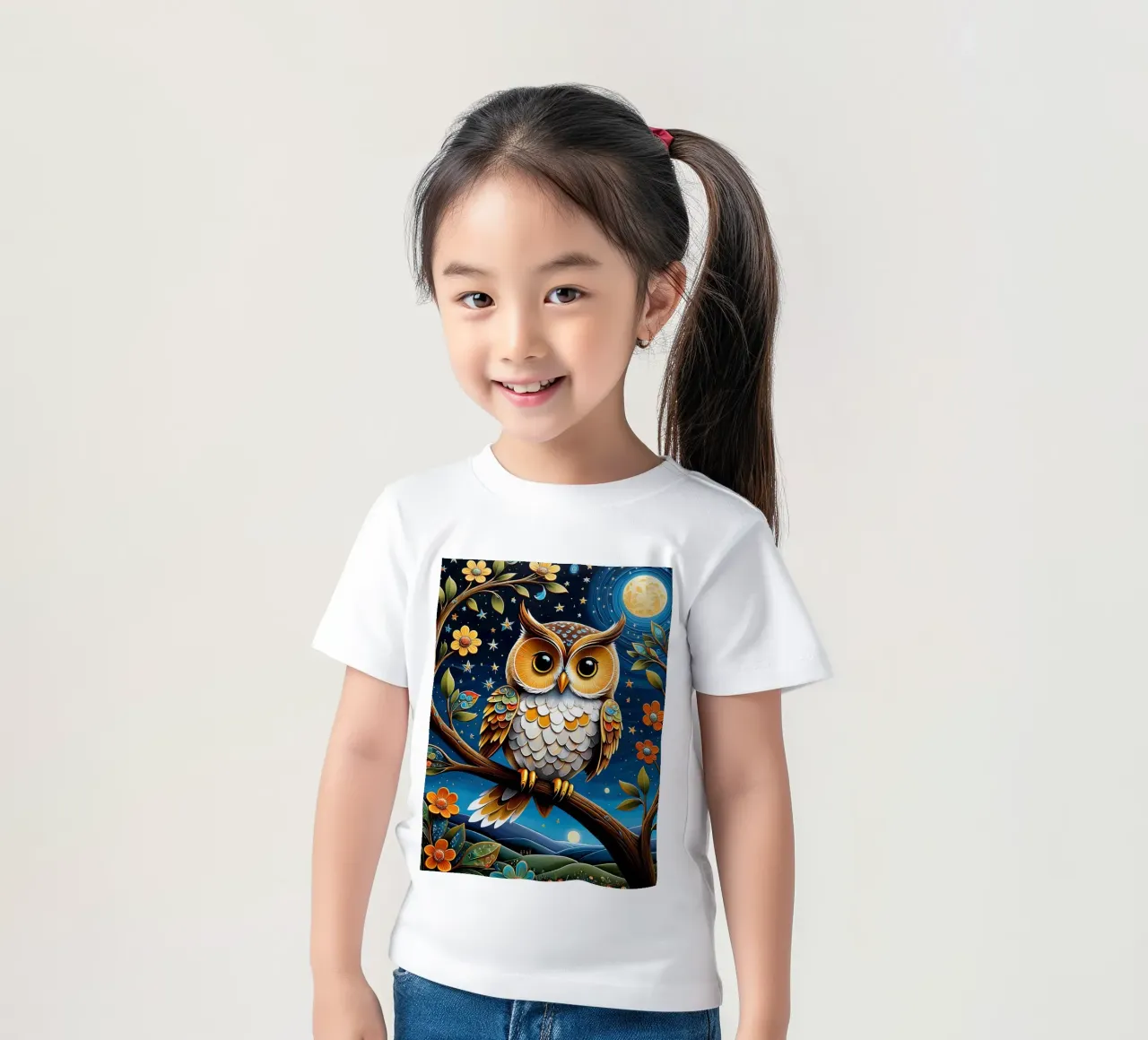 Die Eule Kinder T-Shirt von 🎁 NOBELART