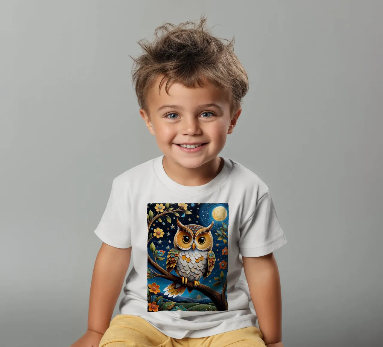 Die Eule Kinder T-Shirt von 🎁 NOBELART
