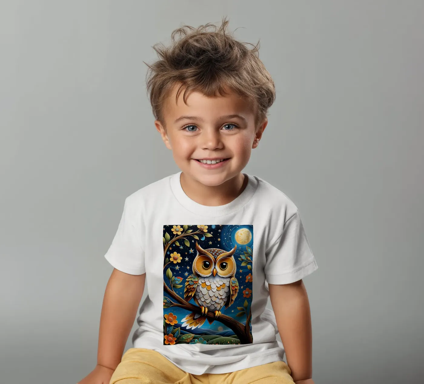 De uil kinder t-shirt van 🎁 NOBELART