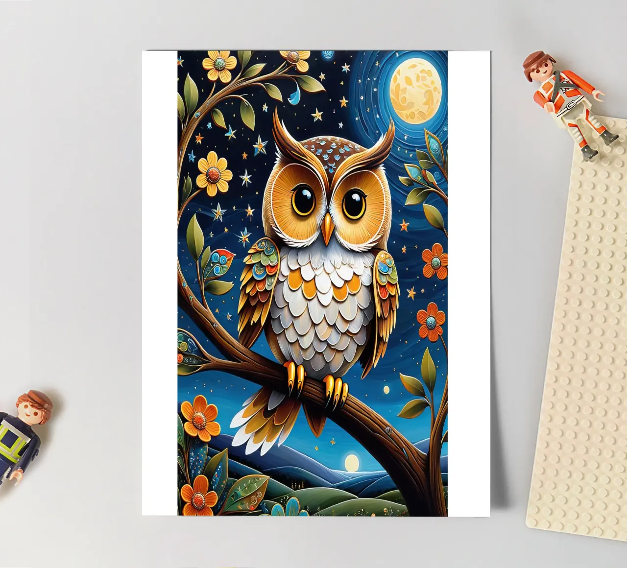 Die Eule Stickerbogen von 🎁 NOBELART