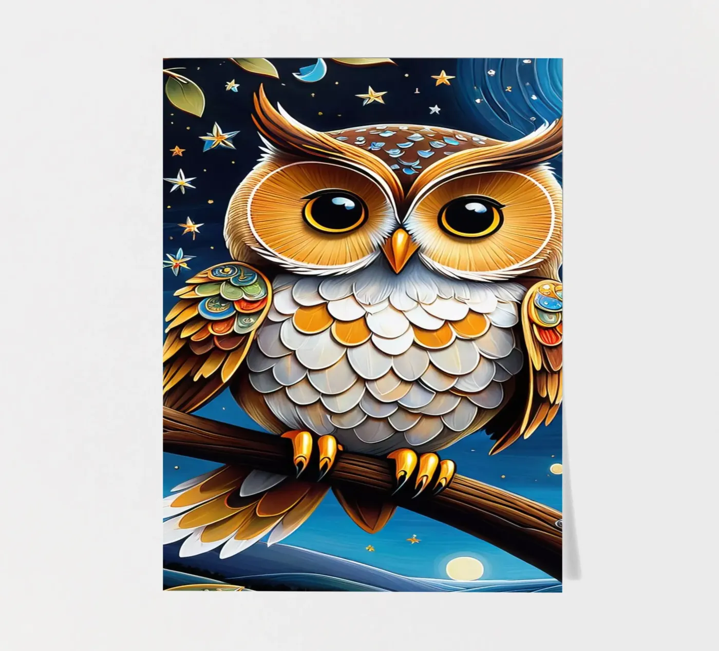 The owl Stickerbogen von đ NOBELART