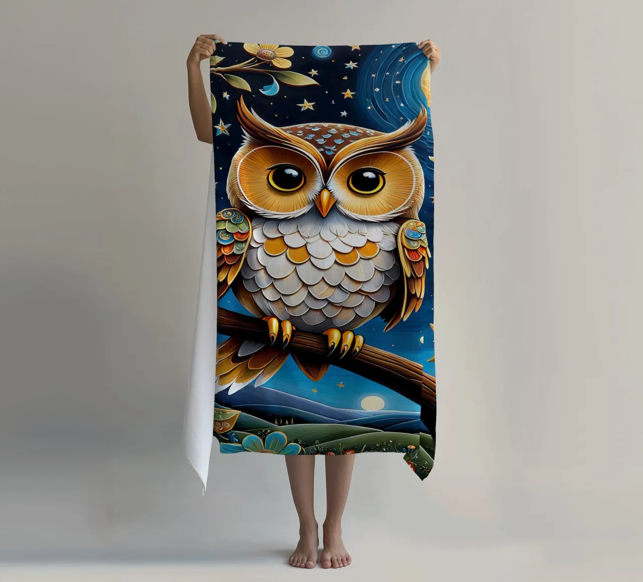Die Eule Strandtuch von 🎁 NOBELART