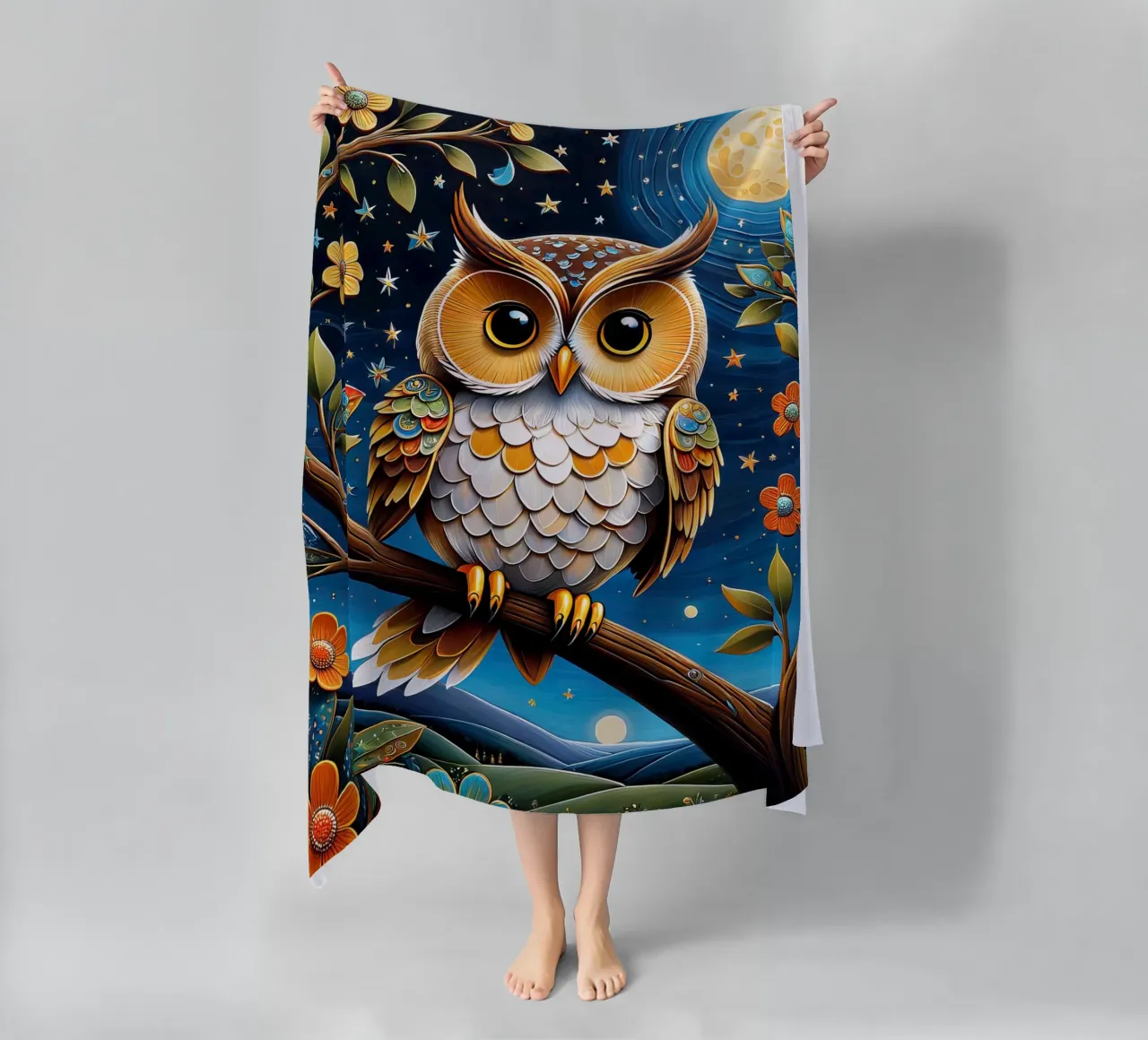 Die Eule Strandtuch von 🎁 NOBELART