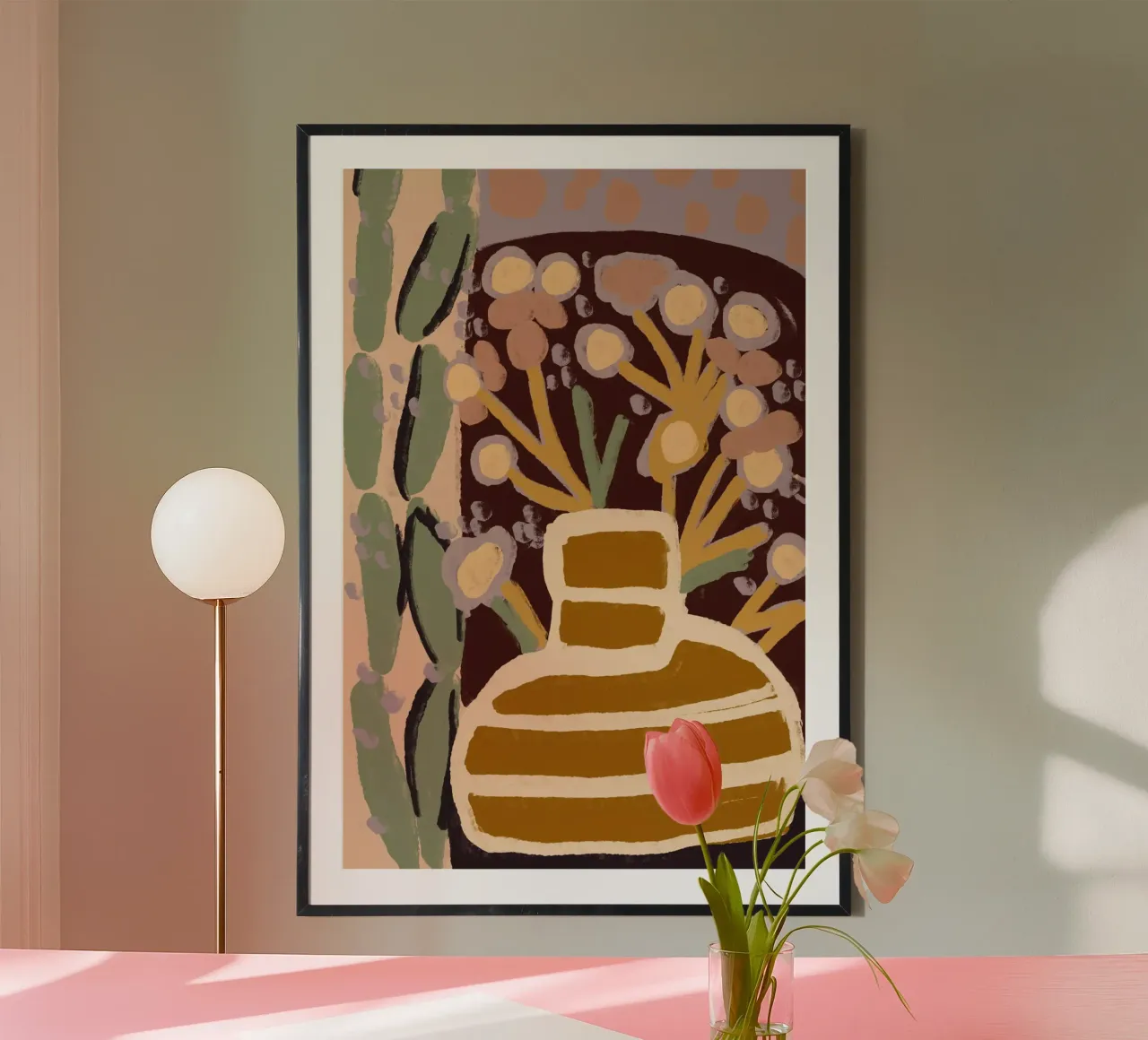 Pastel Flower Impression No 9 poster con telaio in plastica da treechild