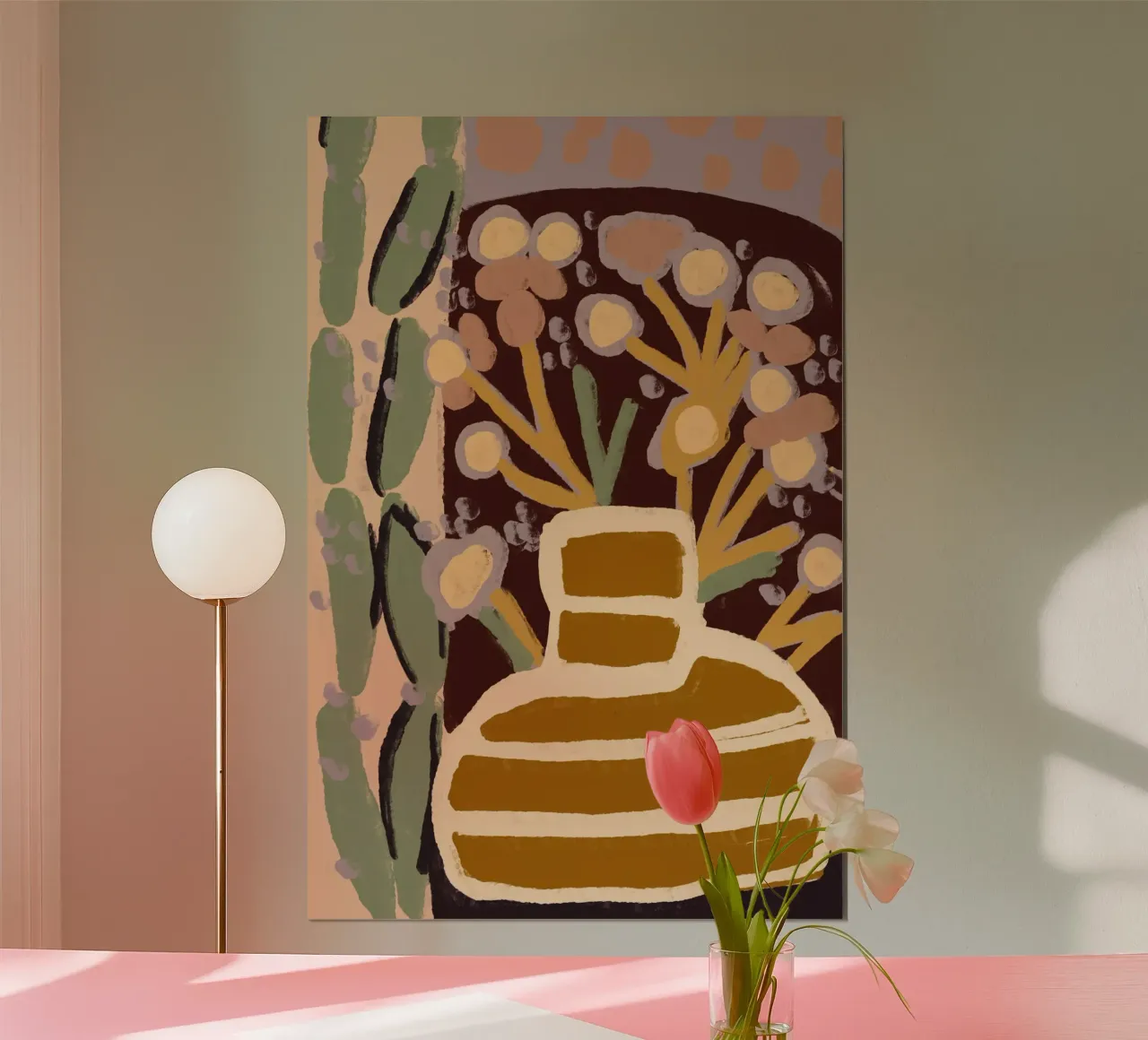 Pastel Flower Impression No 9 poster con telaio in plastica da treechild