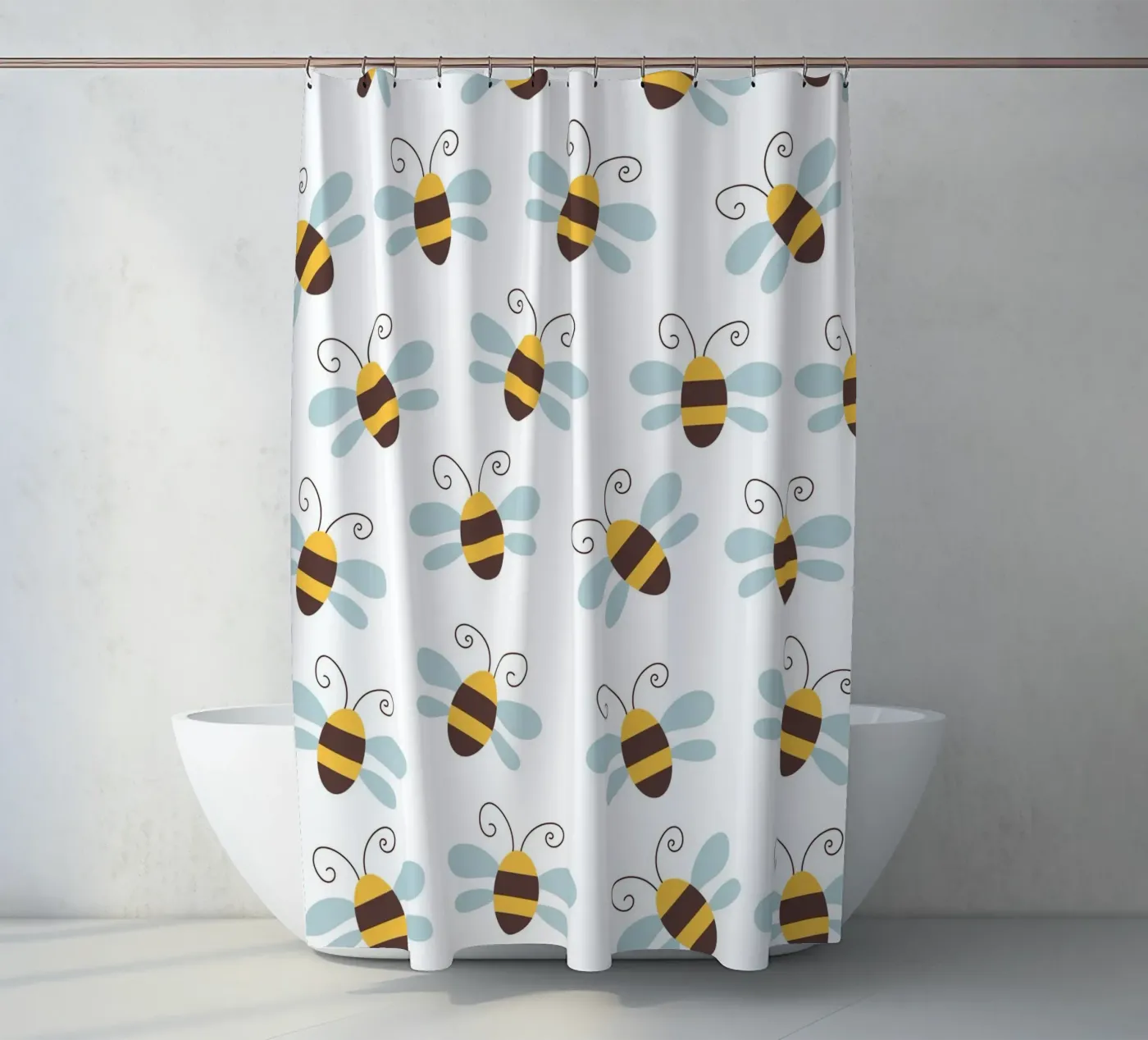 Bees pattern Duschvorhang von Happypatterns