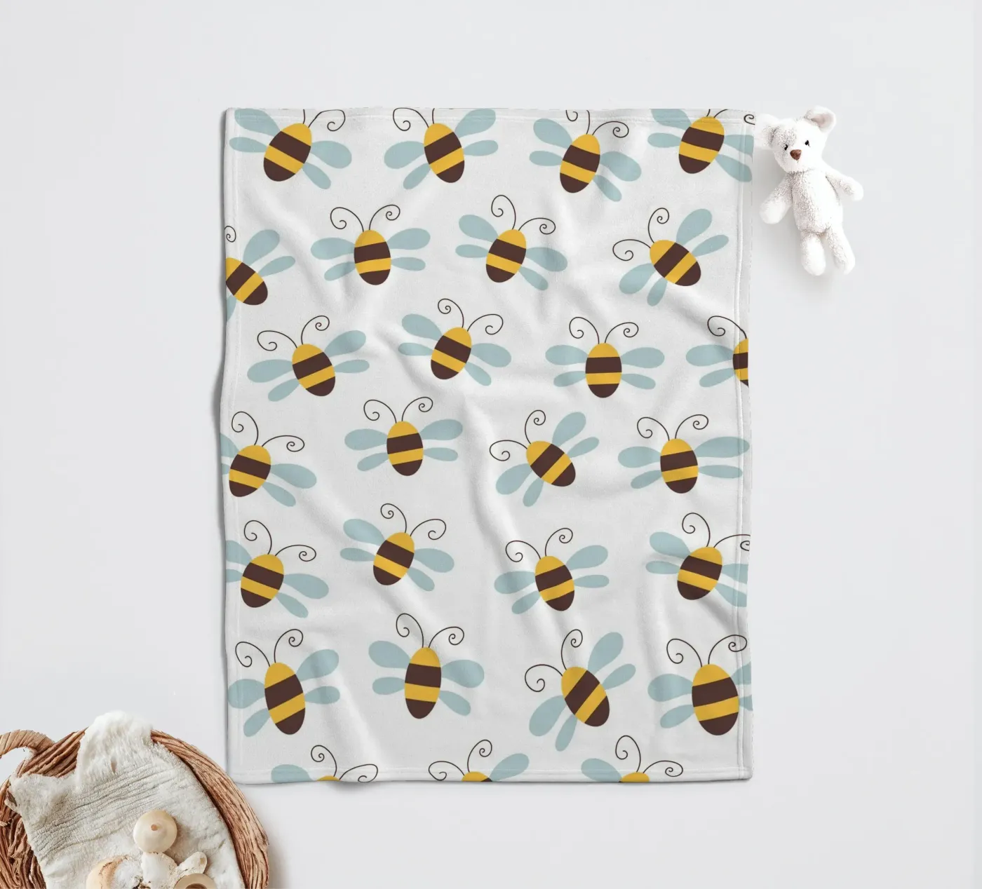 Bees pattern Fleecedecke von Happypatterns
