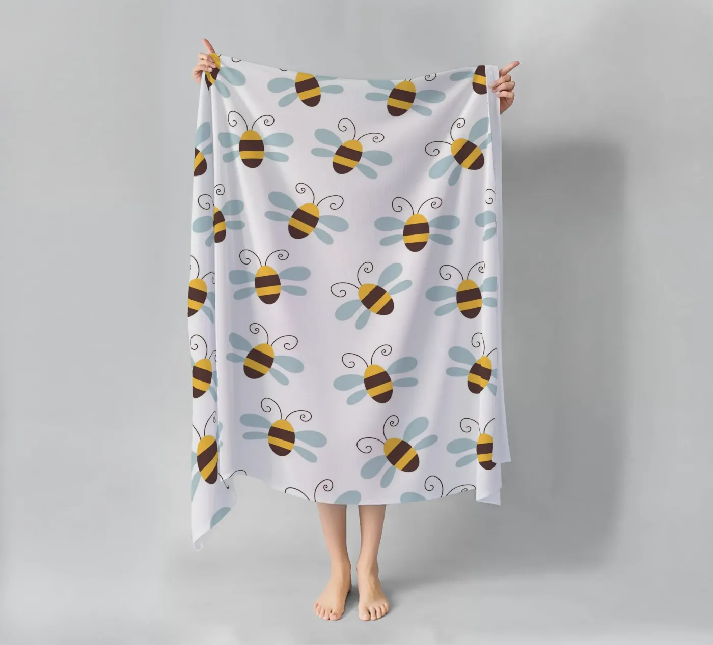 Bees pattern strandhanddoek van Happypatterns