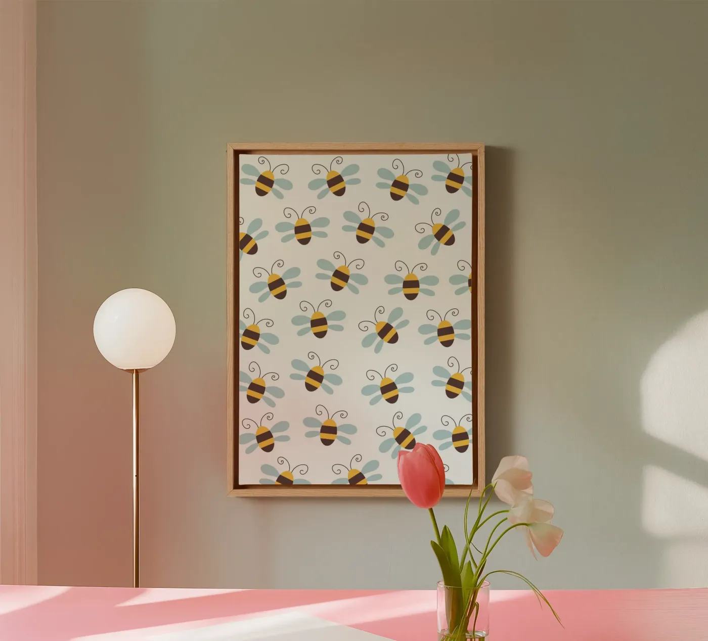 Bees pattern Leinwand von Happypatterns