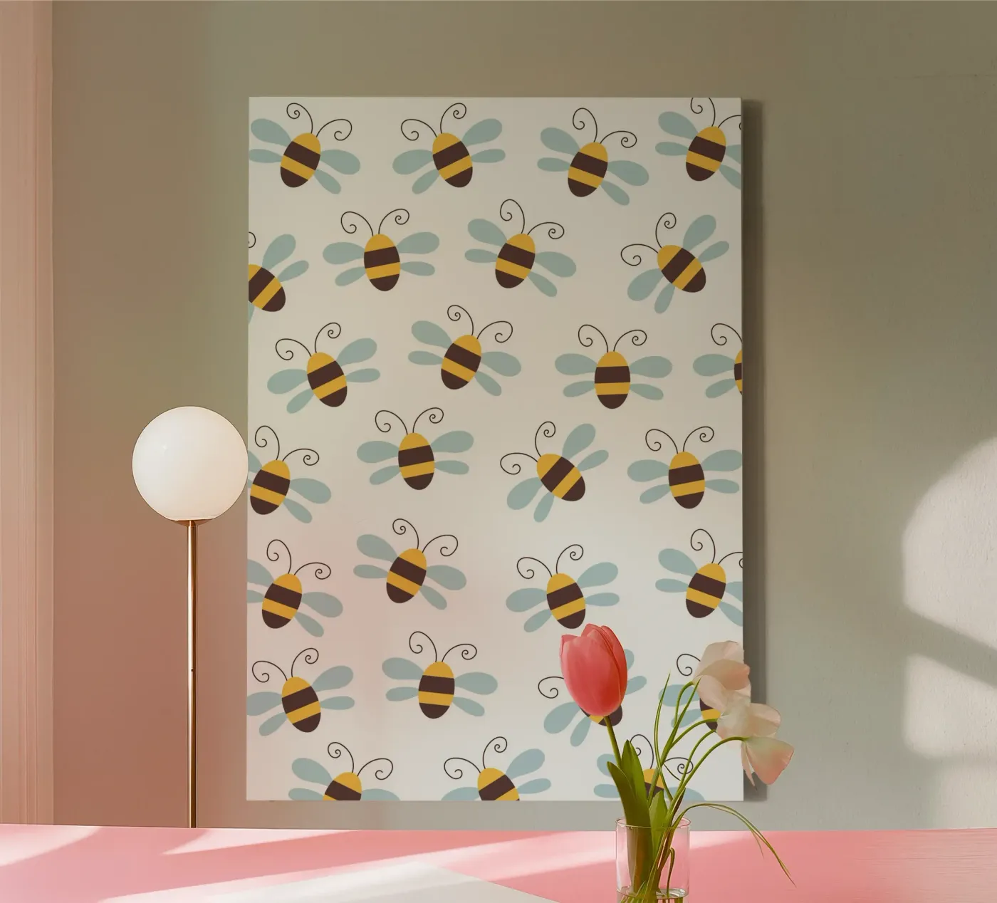 Bees pattern Leinwand von Happypatterns