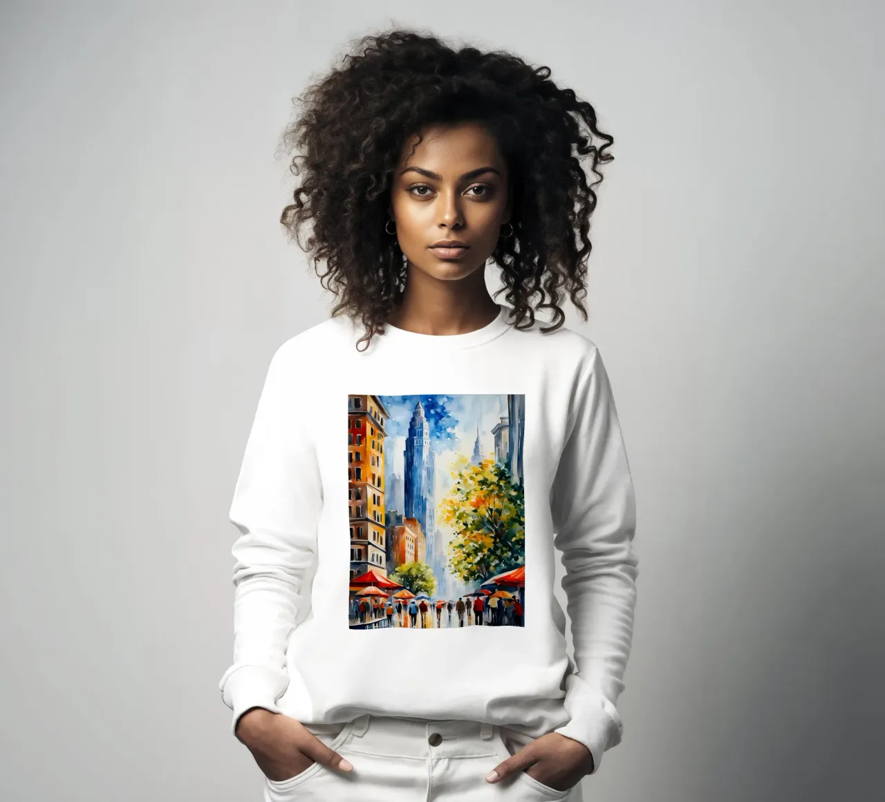 Acquerello di New York felpa da 🎁 ARTVI-SHOP