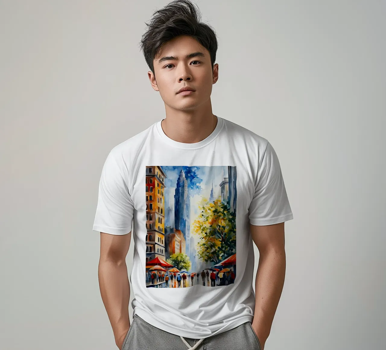 Acquerello di New York t-shirt da 🎁 ARTVI-SHOP