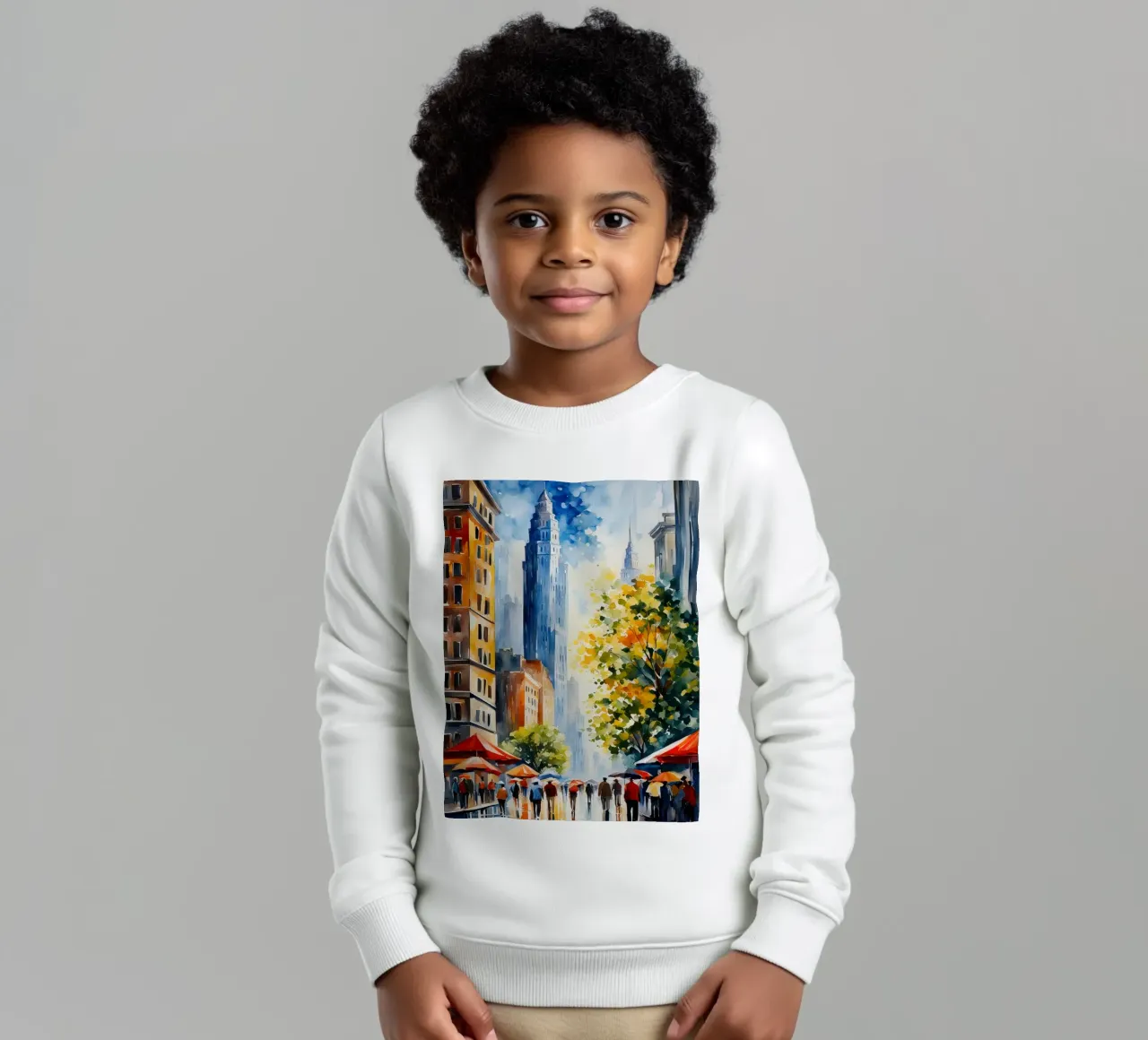 Acquerello di New York felpa bambino da 🎁 ARTVI-SHOP