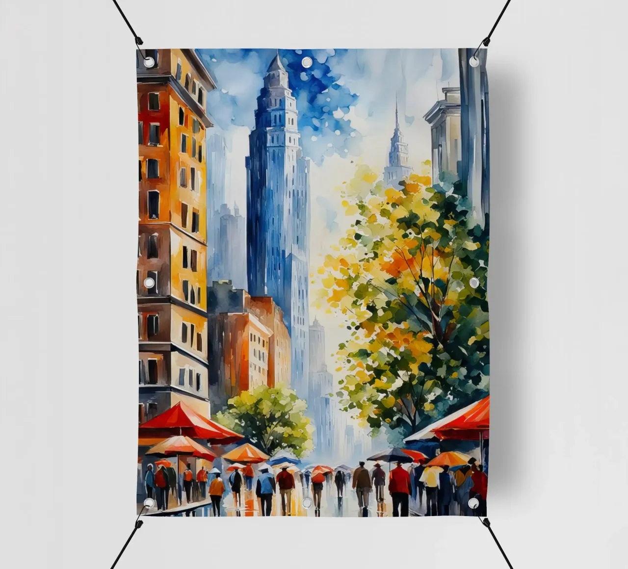 Acquerello di New York telo in pvc da 🎁 ARTVI-SHOP