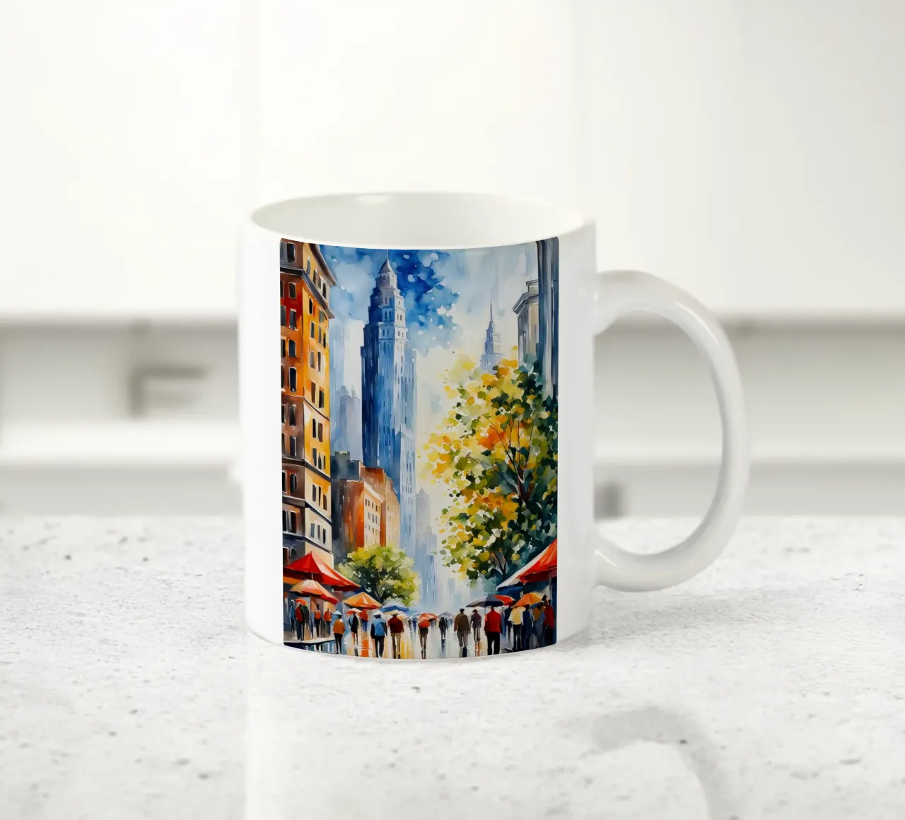 Acquerello di New York tazza in ceramica da 🎁 ARTVI-SHOP