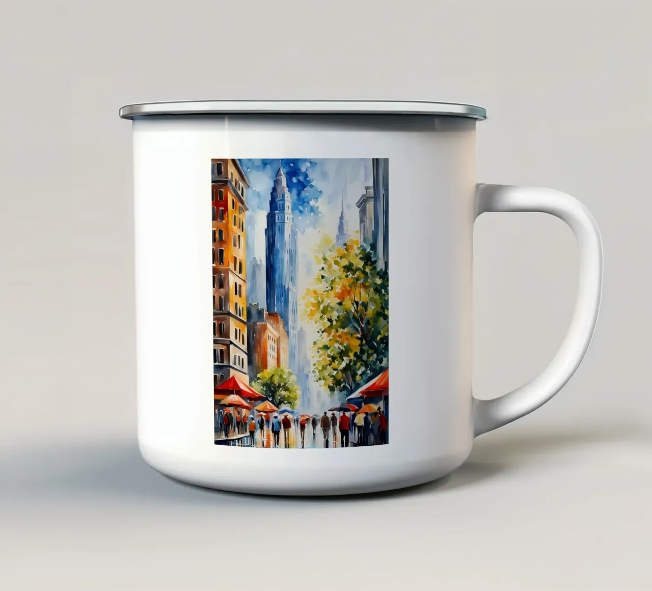 Acquerello di New York tazza in smalto da 🎁 ARTVI-SHOP