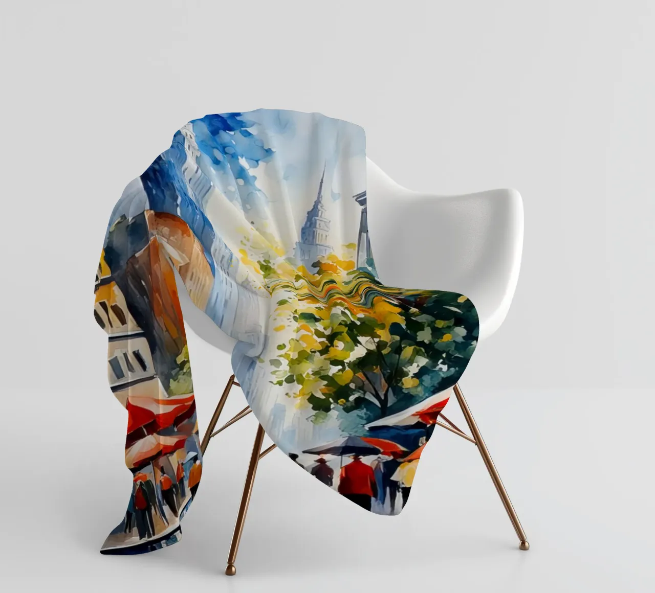 Acquerello di New York coperta in pile da 🎁 ARTVI-SHOP