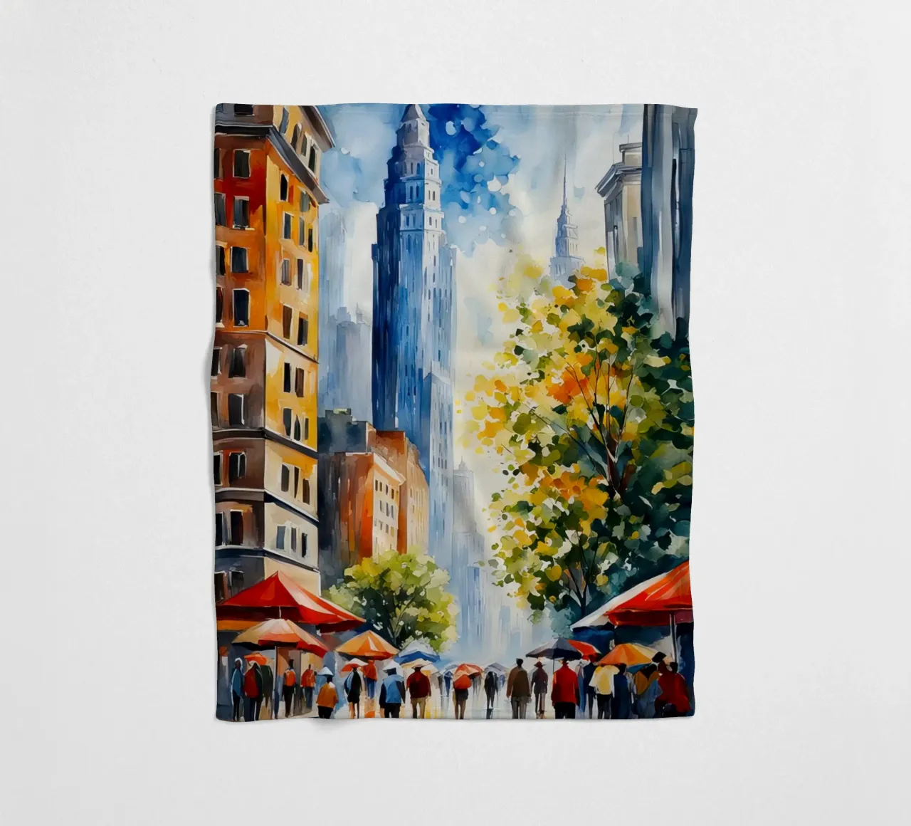 Acquerello di New York coperta in pile da 🎁 ARTVI-SHOP