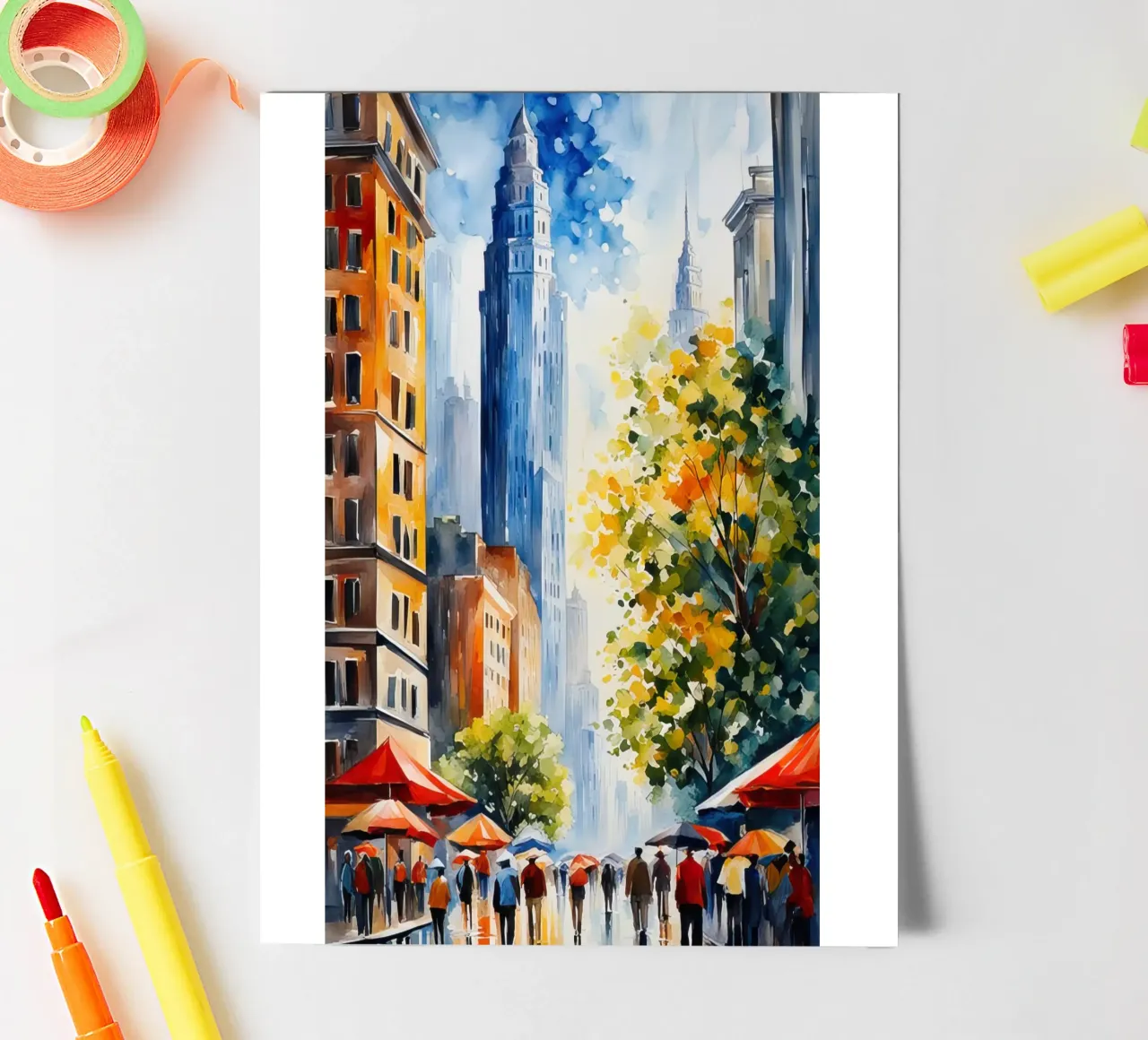 New York watercolor sticker sheet by 🎁 ARTVI-SHOP