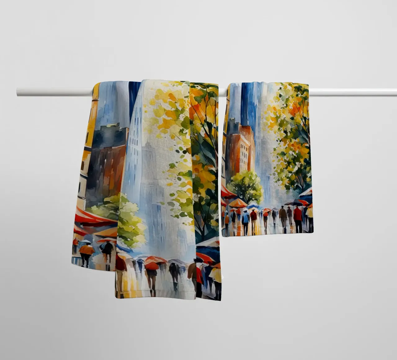 Acquerello di New York asciugamano da bagno da 🎁 ARTVI-SHOP