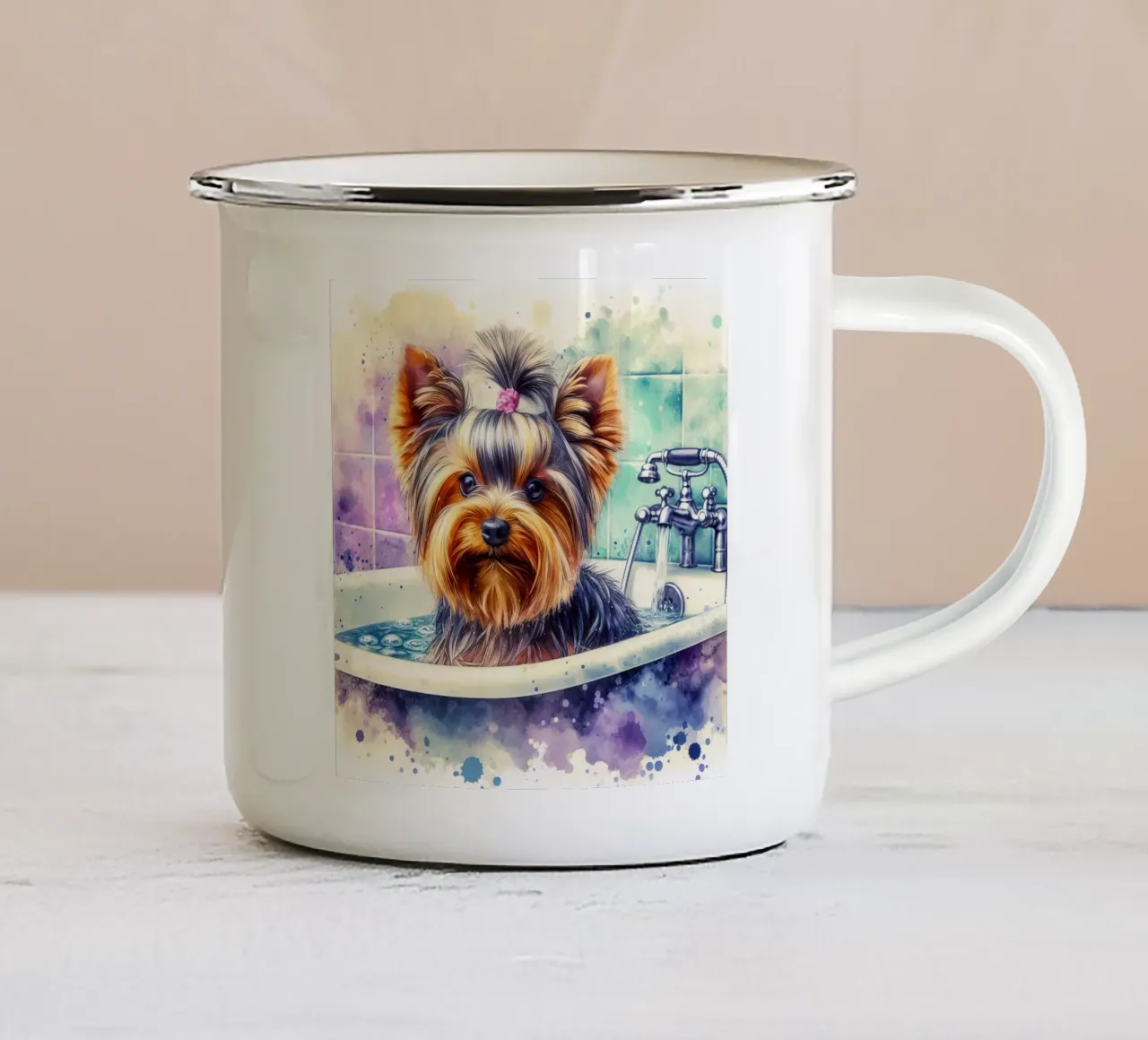 Yorkshire terrier tazza in smalto da 🎁 ARTVI-SHOP