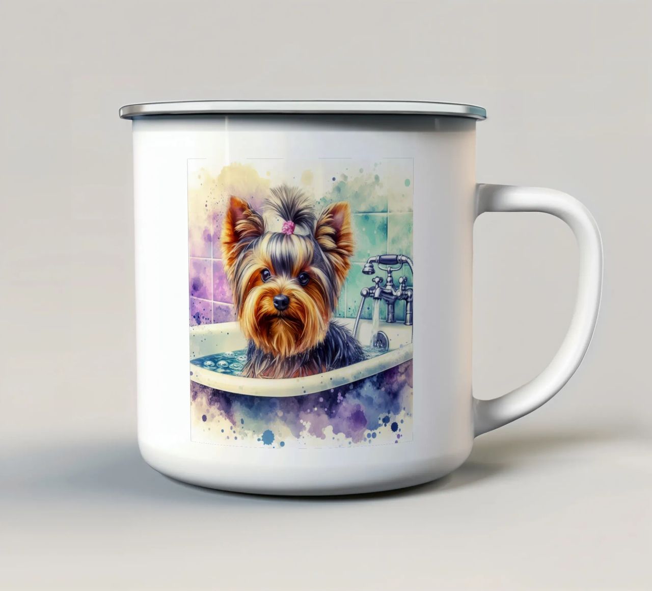 Yorkshire terrier tazza in smalto da ARTVI-SHOP