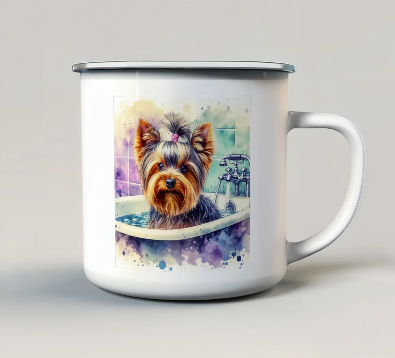 Yorkshire terrier tazza in smalto da 🎁 ARTVI-SHOP