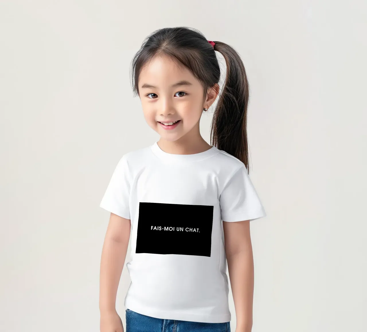 Fais-moi un chat - Black kids t-shirt by Intertitres