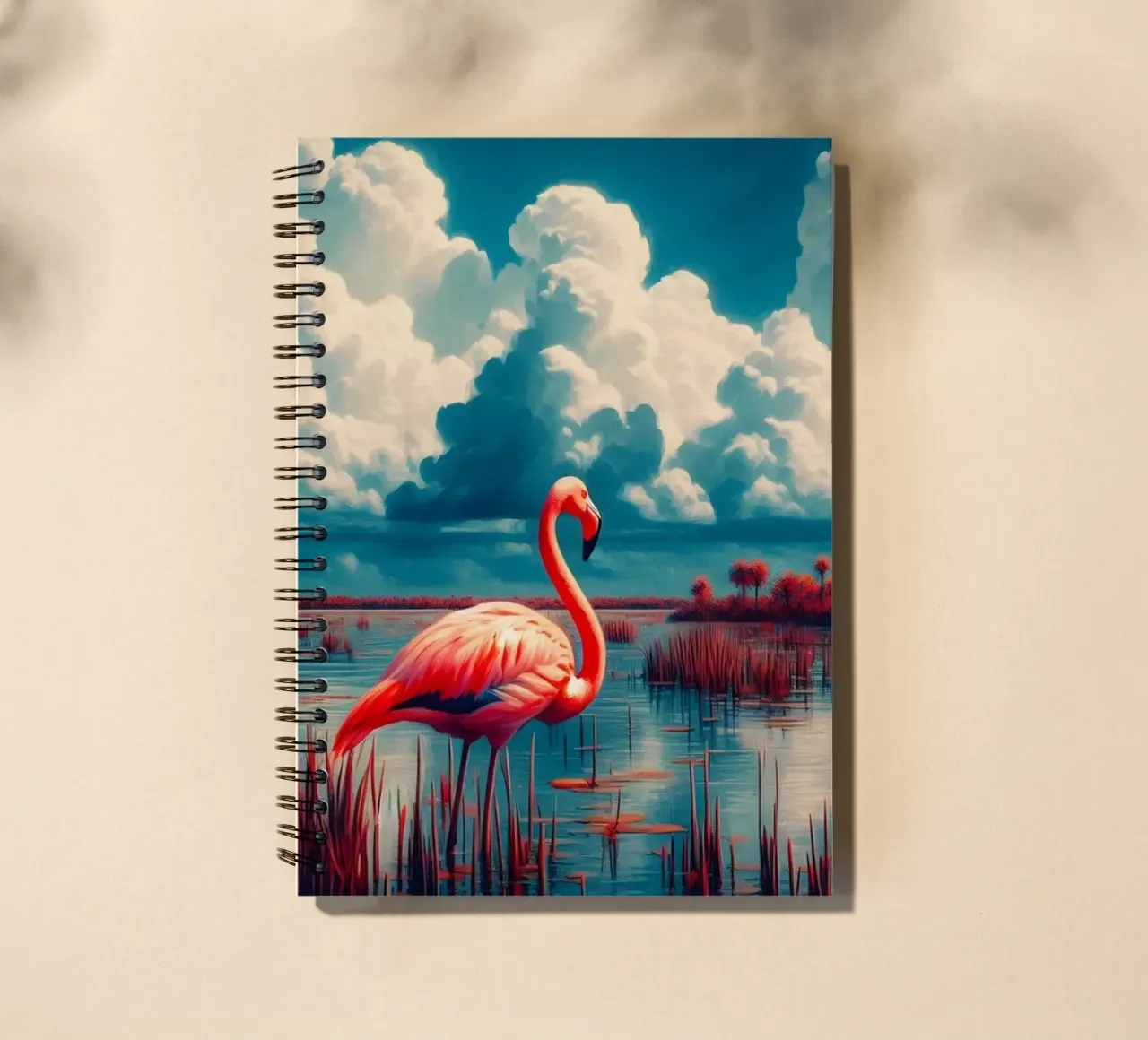 FLAMANT ROSE spiral notebook by RUBIANT ART