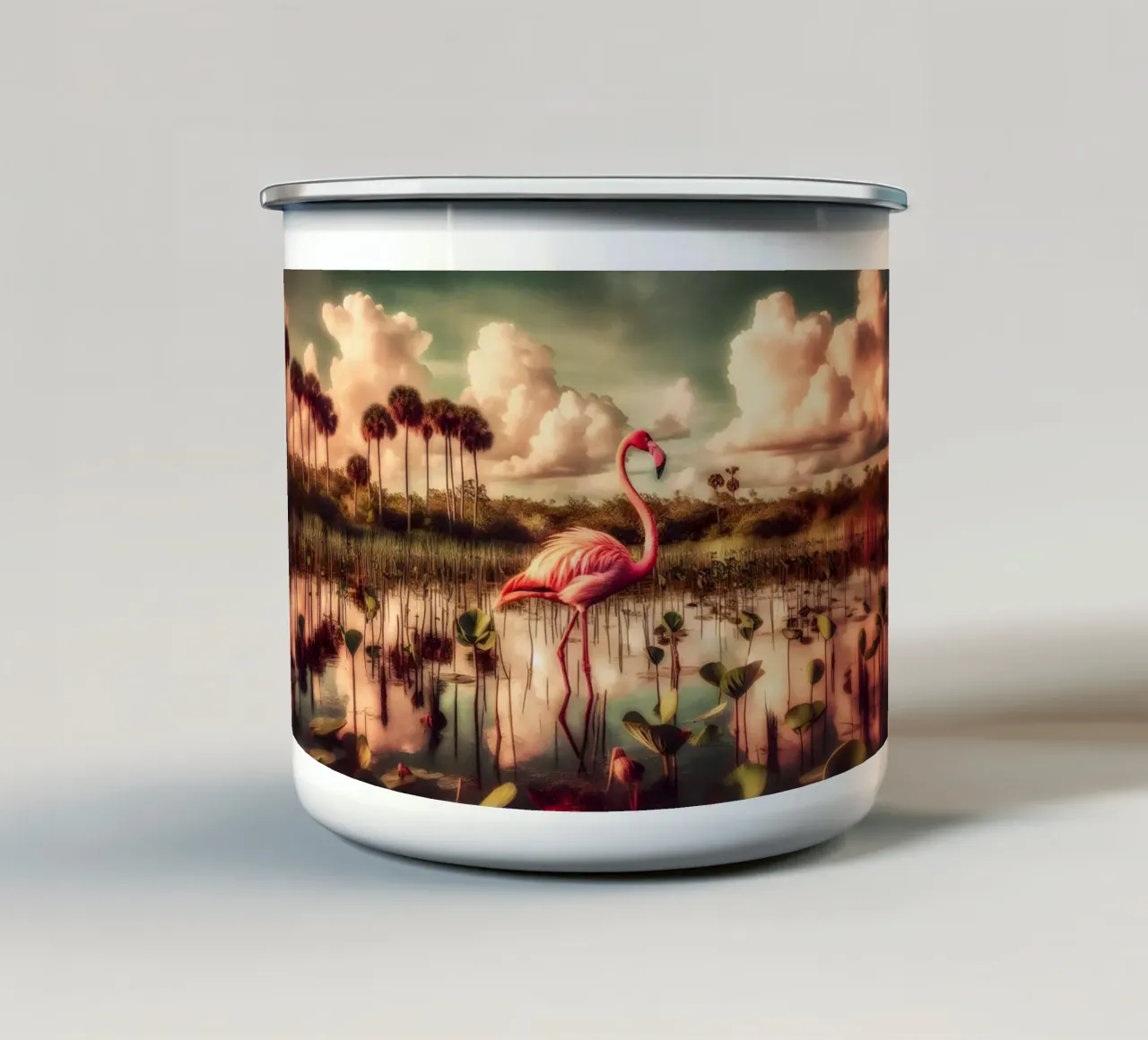 ROSA INFIAMMATA tazza in smalto da RUBIANT ART