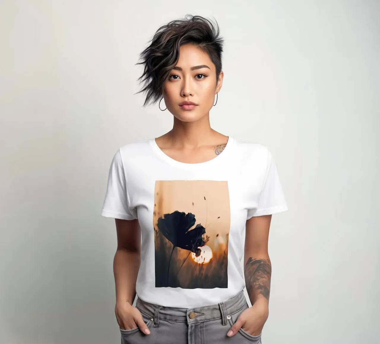 Before Sunset No 2 women's fitted t-shirt by treechild